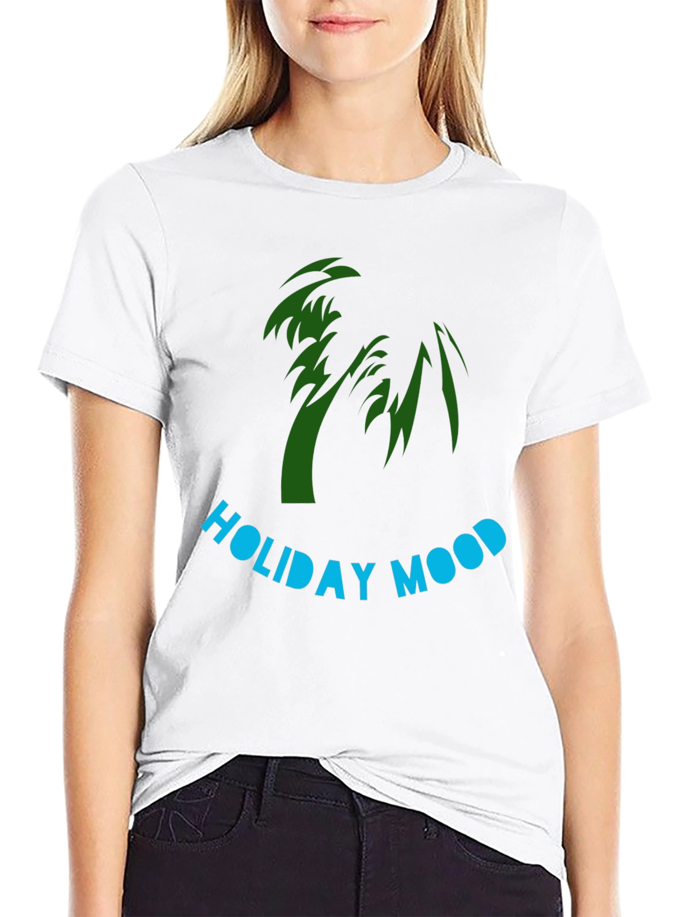 Black Holiday Mood Graphic Tee view 9