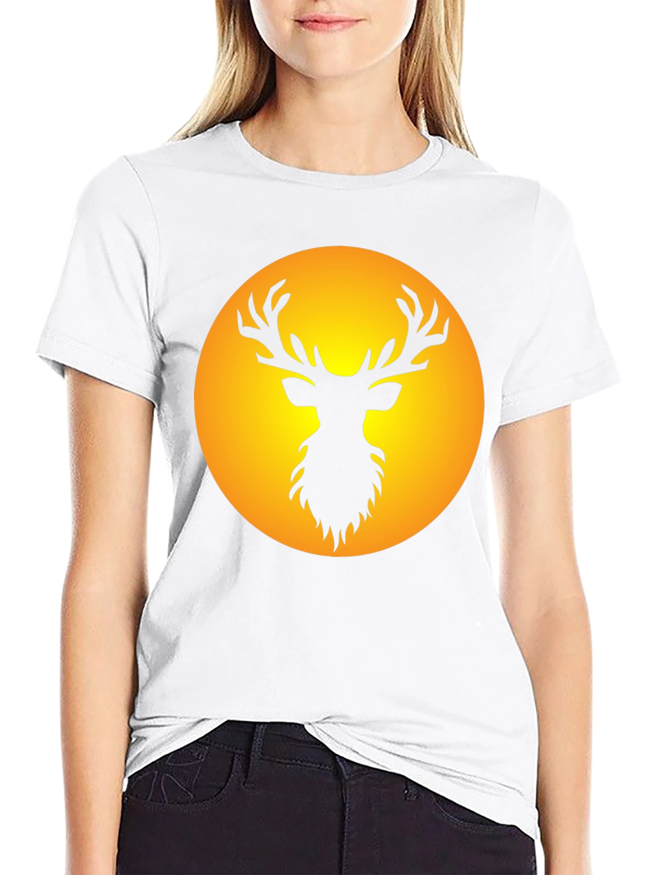 Black Black Deer Silhouette Tee view 9