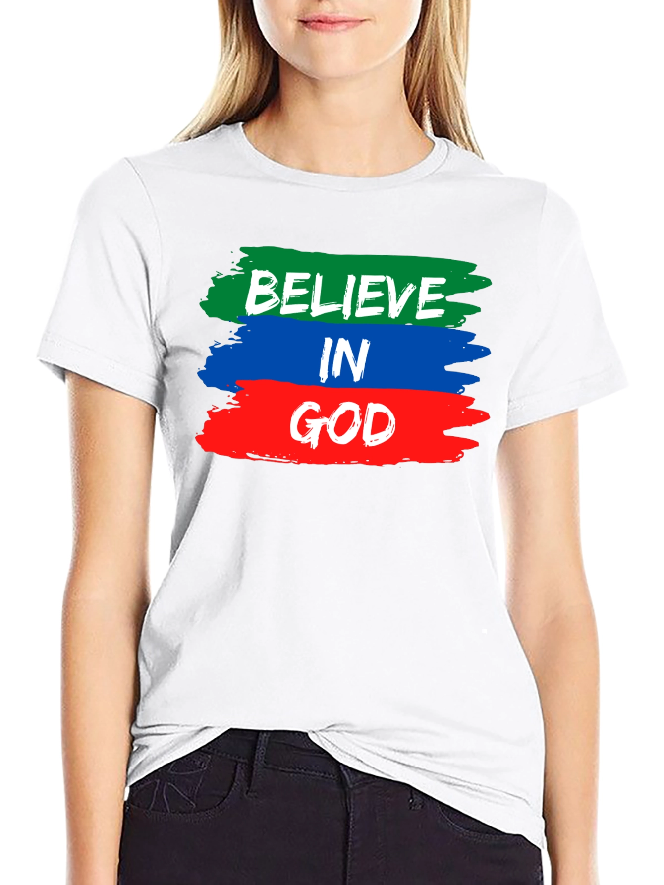 Believe in God T-Shirt - Brush Stroke Design - 9