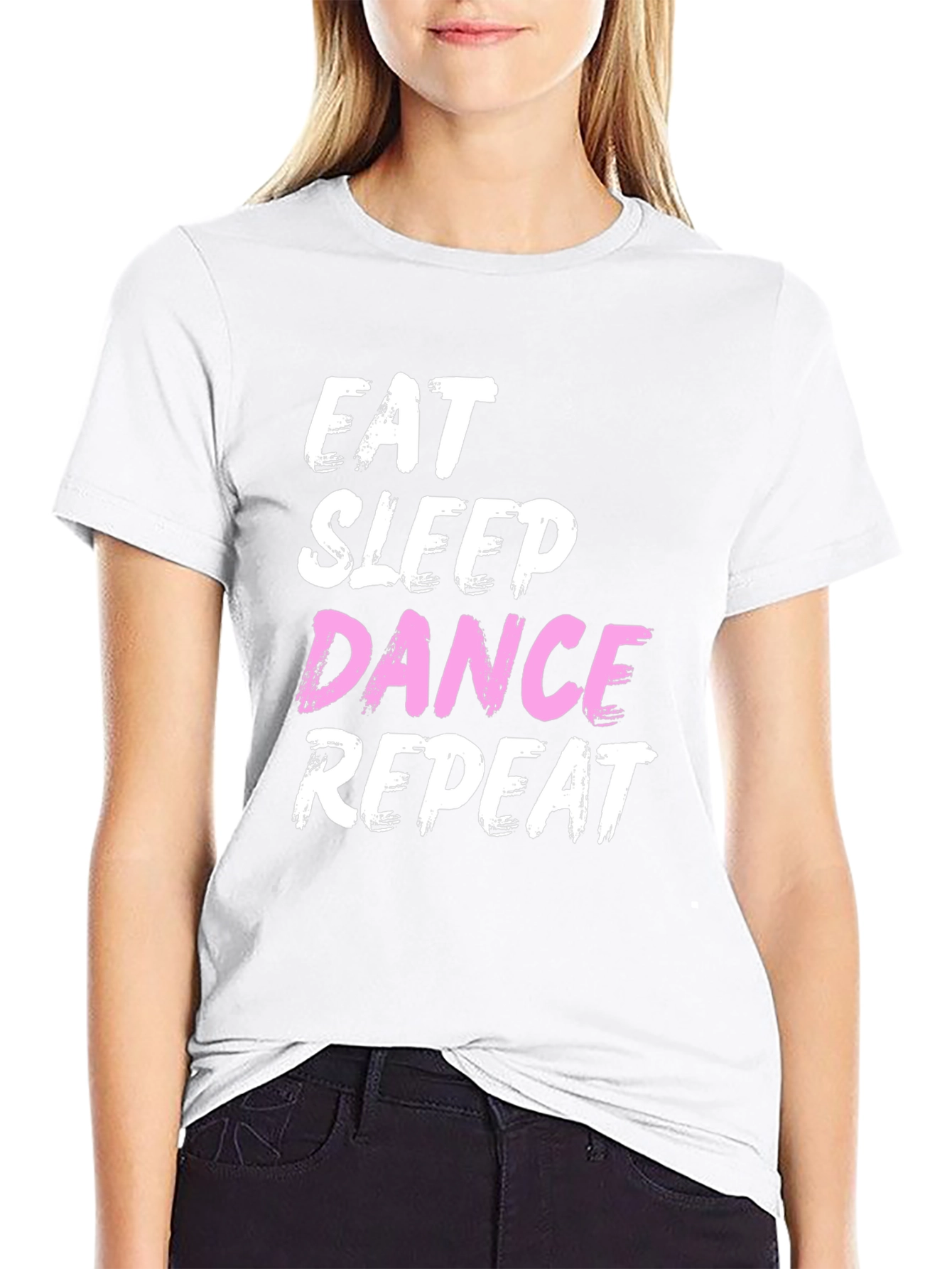 Black Eat Sleep Dance Repeat Graphic Tee view 9