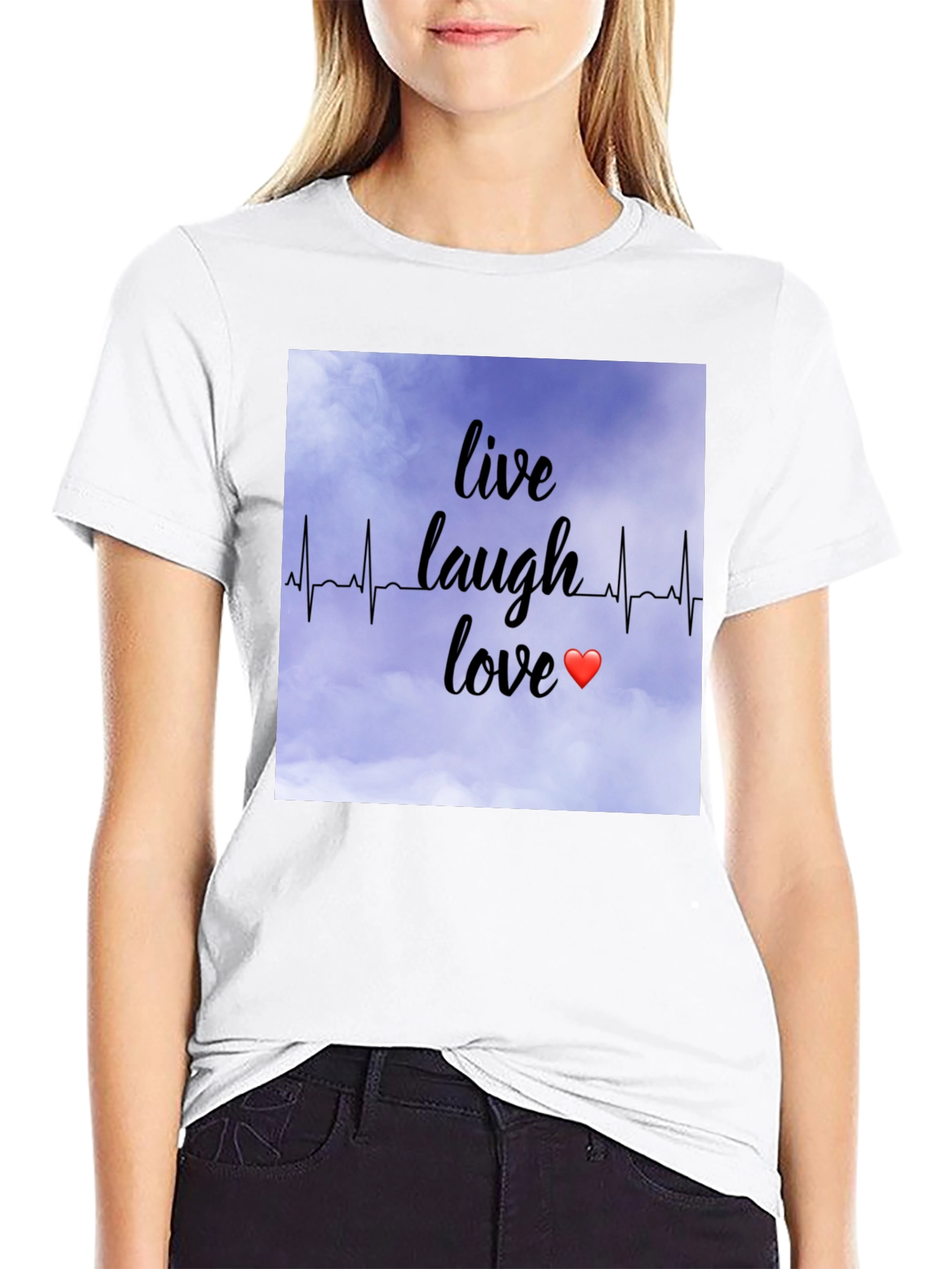 Black Live Laugh Love Heartbeat T-Shirt view 9