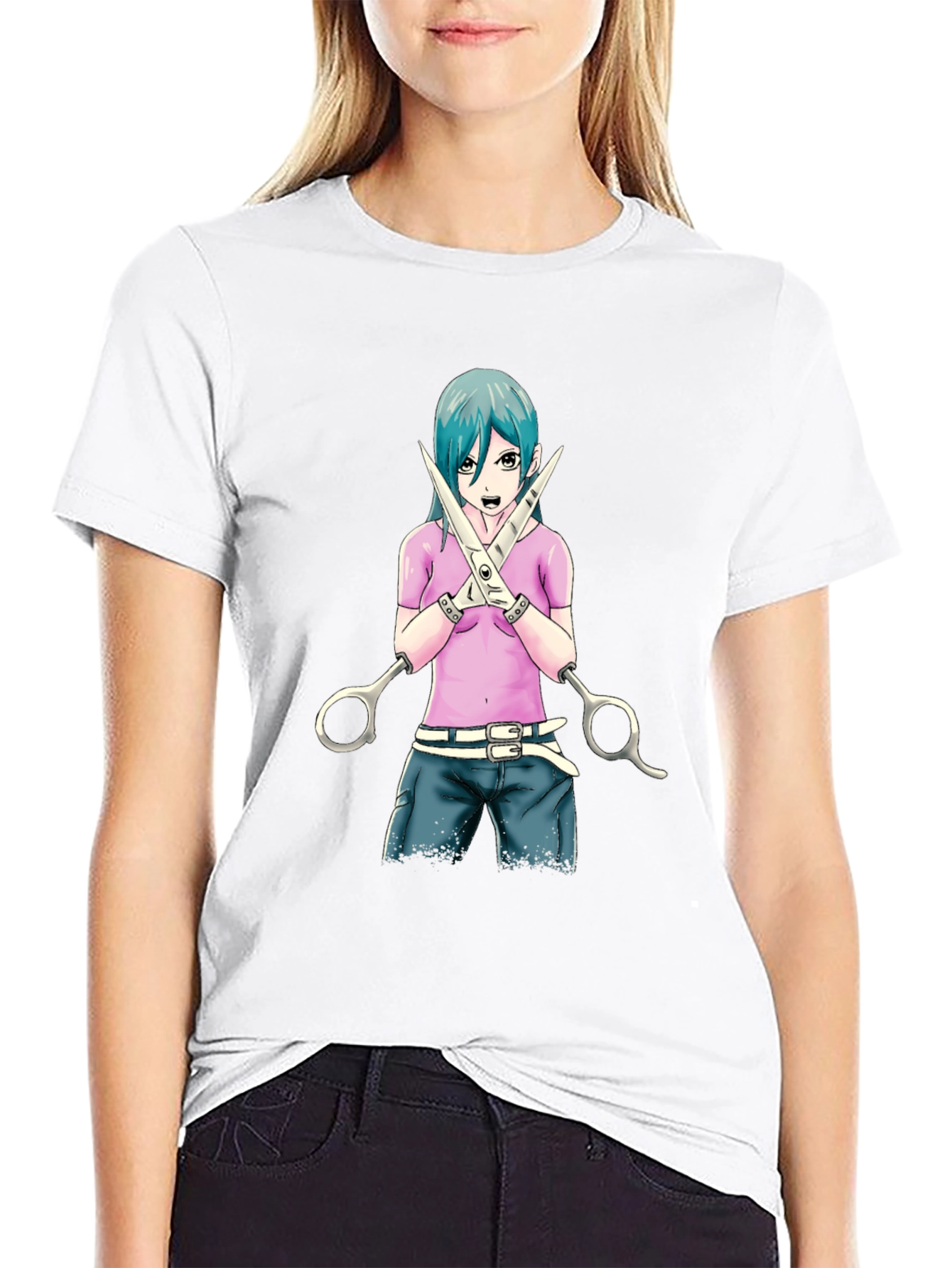 Black Anime Girl Graphic T-Shirt - Stylish Cotton Tee view 9