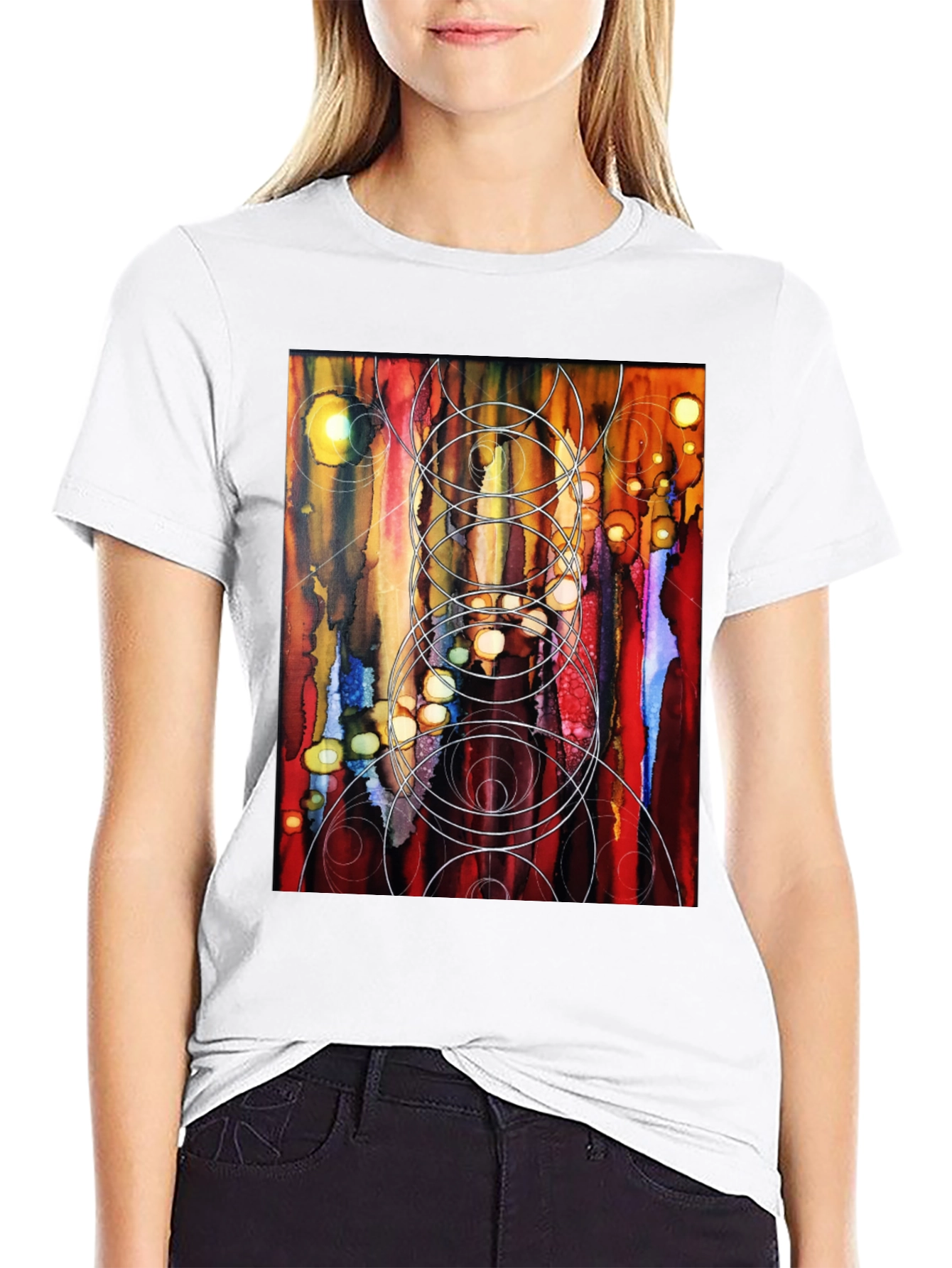 Black Abstract Art Black T-Shirt view 9
