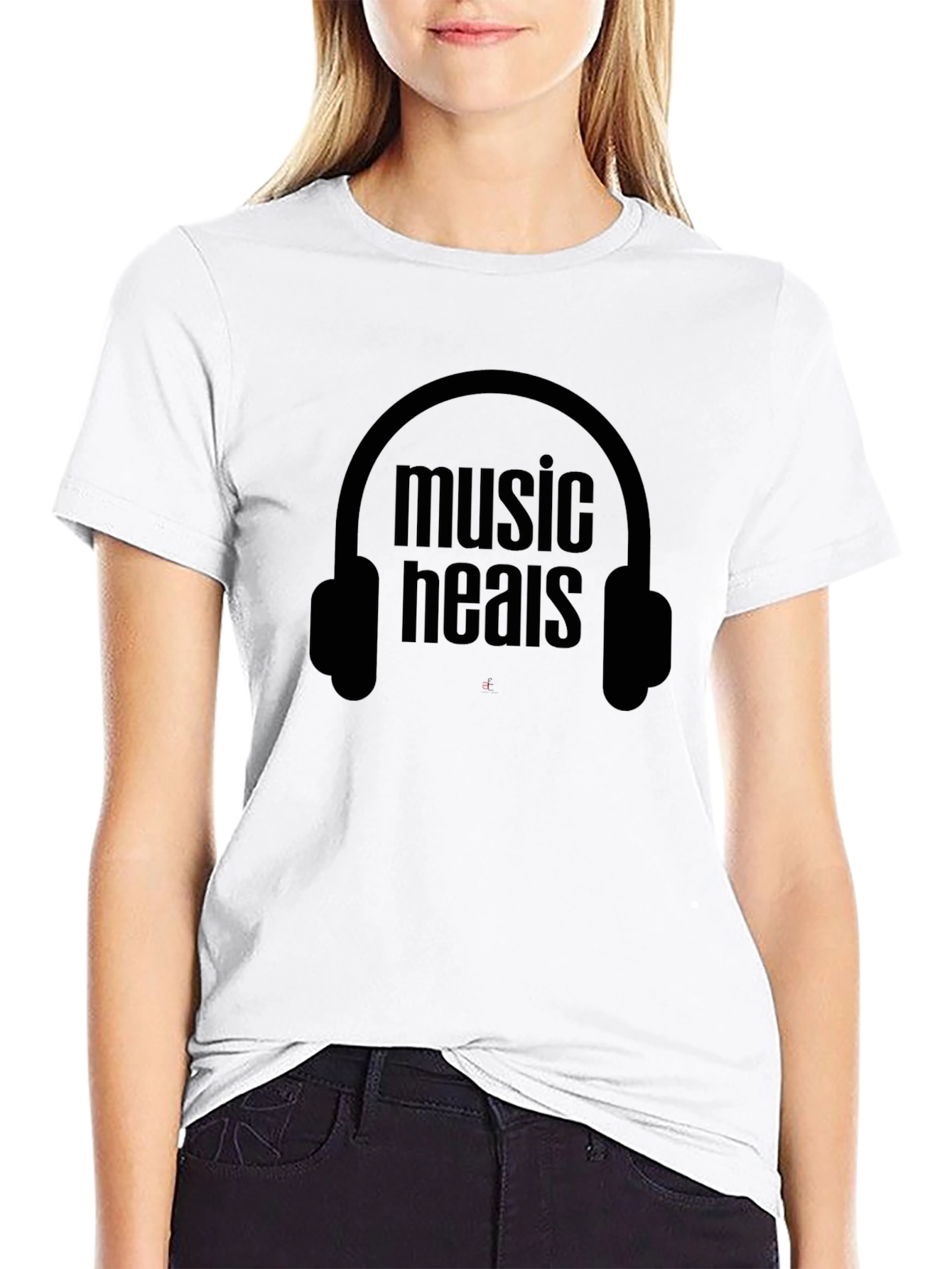 Black Music Heals Graphic Tee - Black view 9
