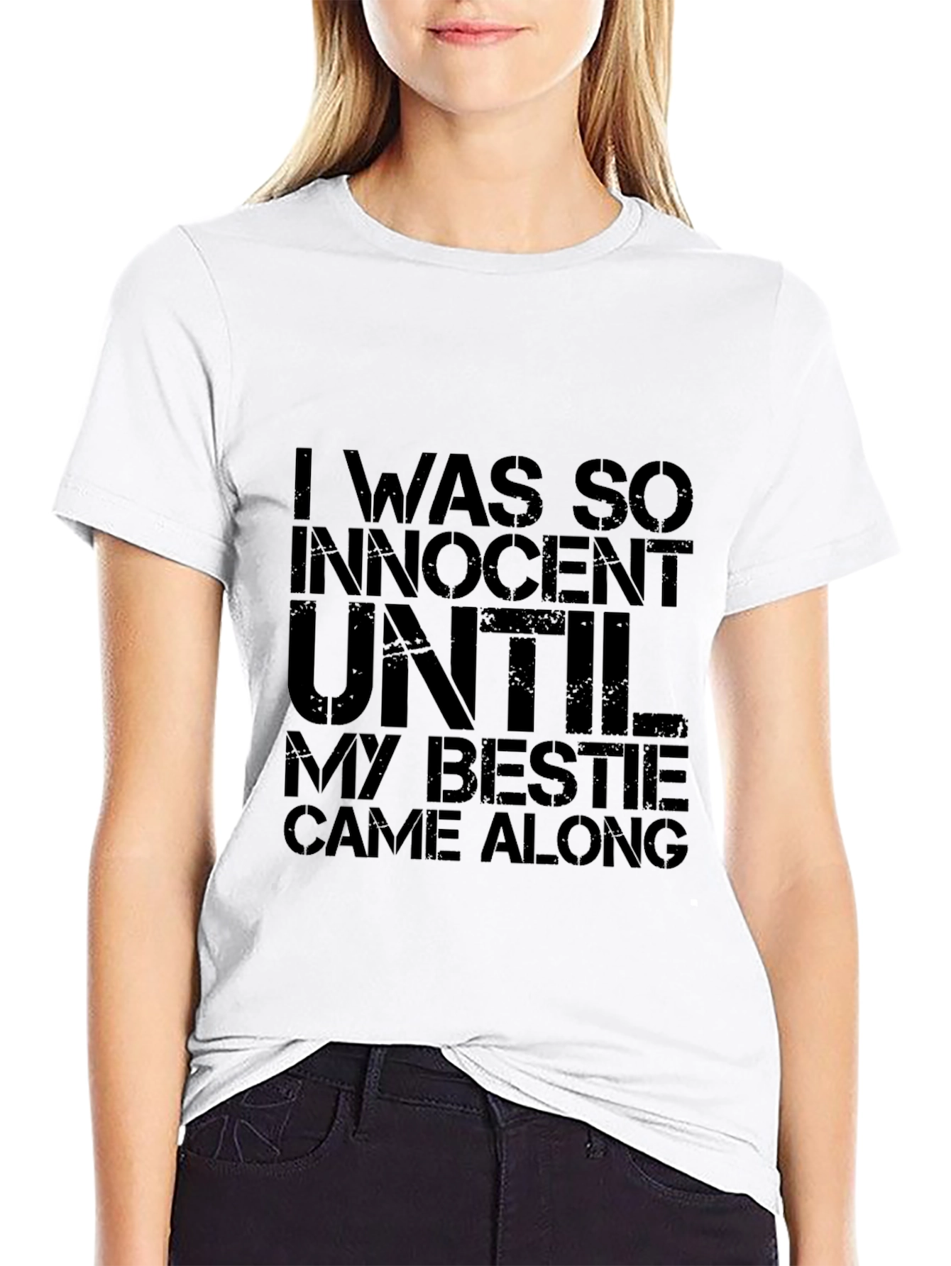 Black I Was So Innocent Funny Bestie T-Shirt view 9