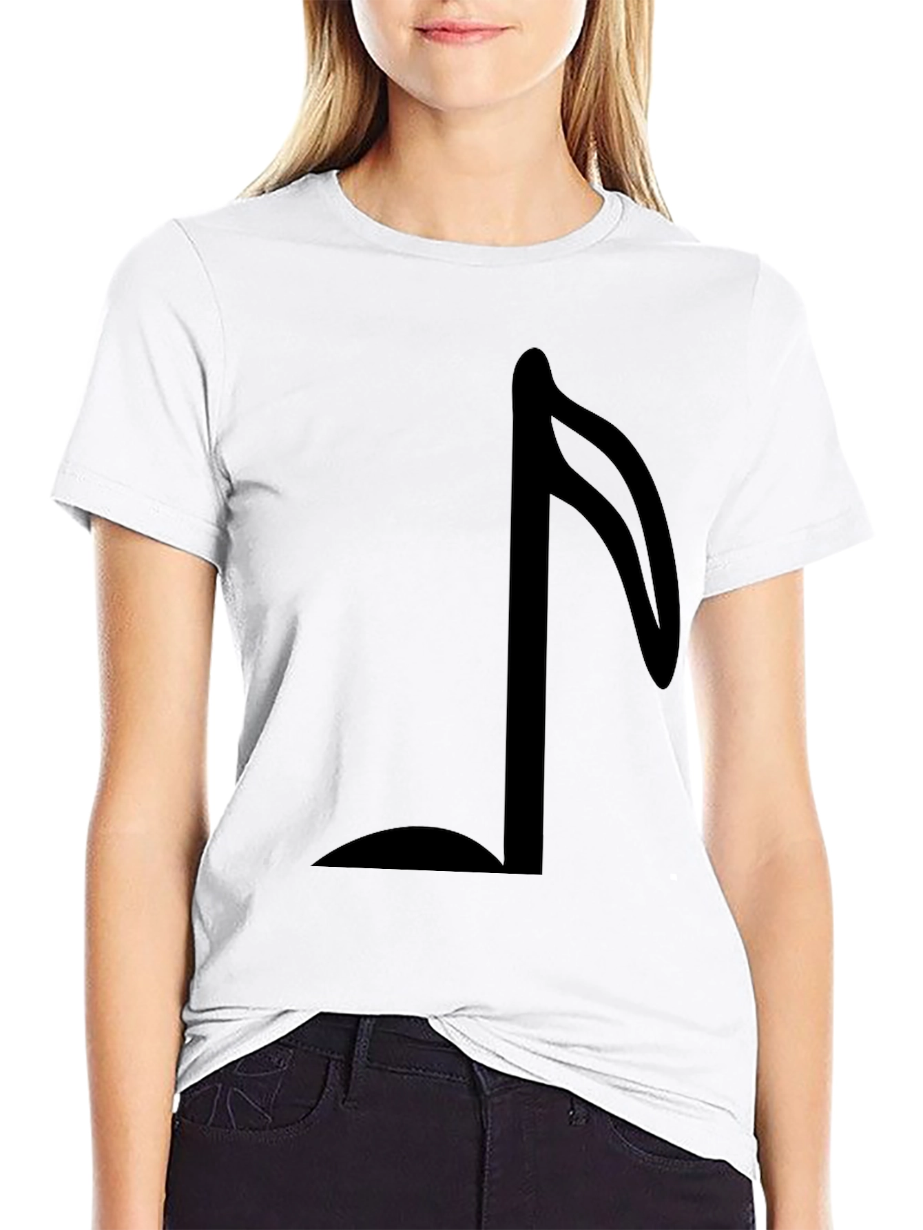 Black Music Note Graphic Black T-Shirt view 9