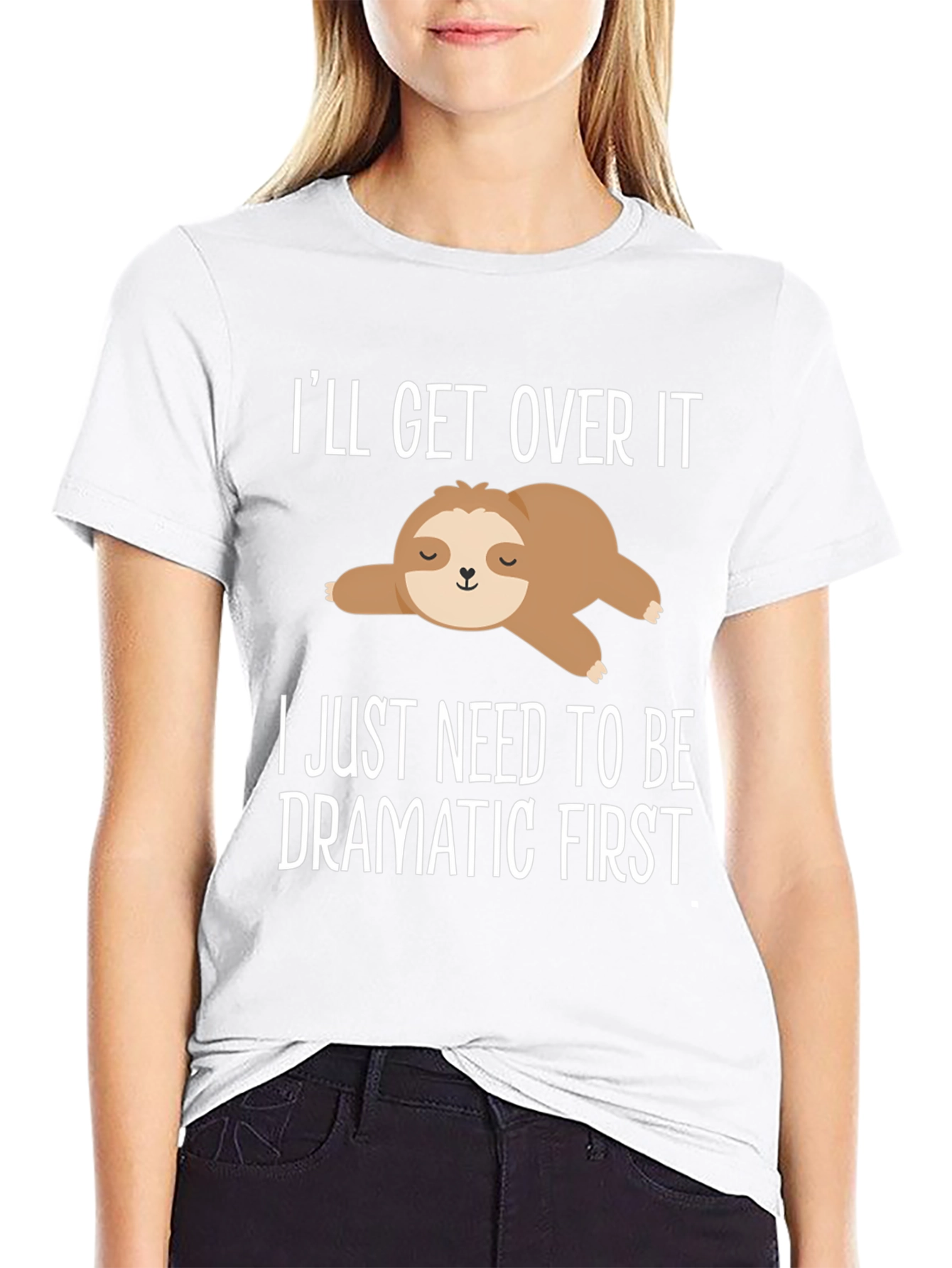 Black Dramatic Sloth Graphic T-Shirt view 9