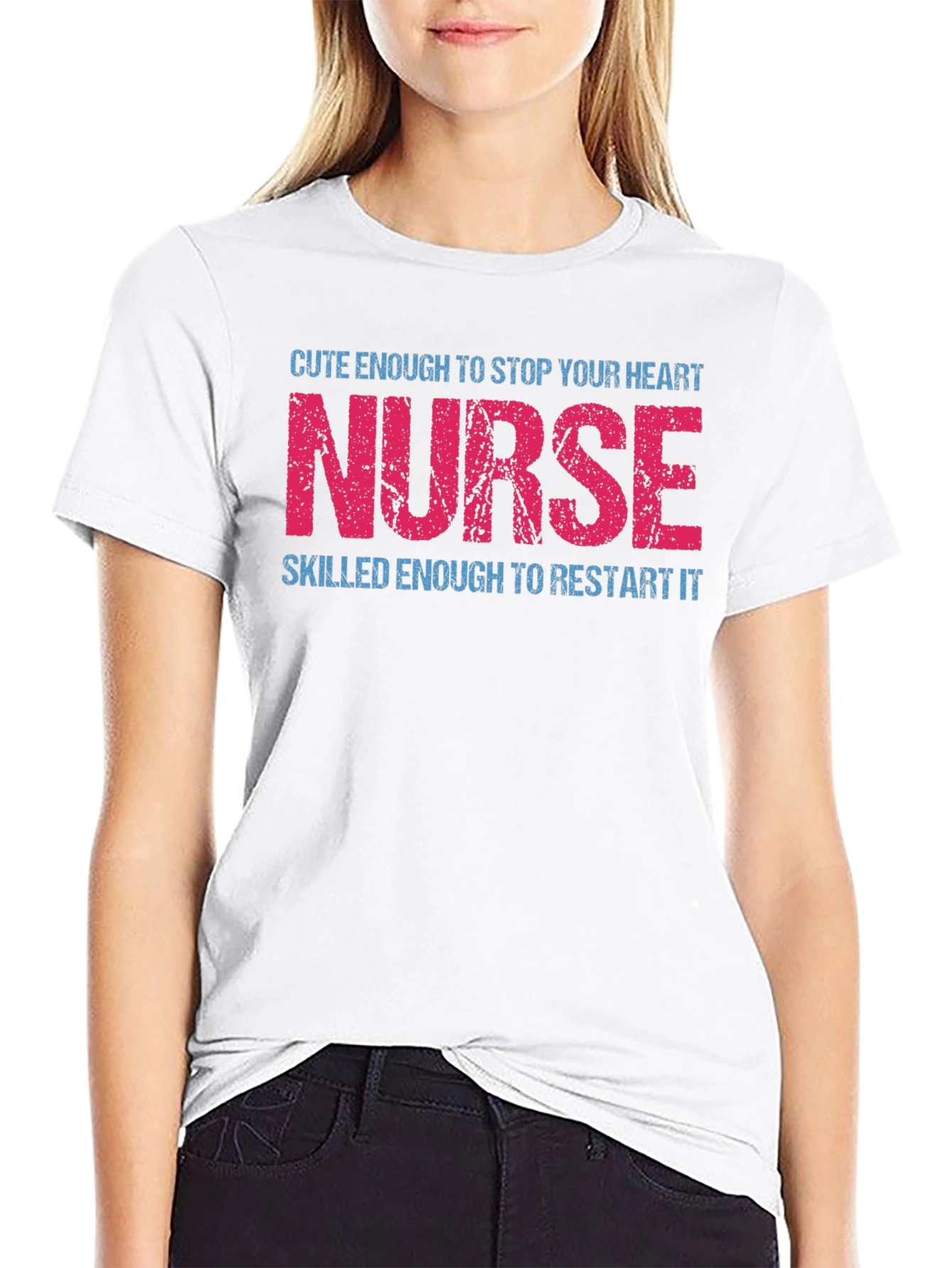 Black Nurse Heart Restart T-Shirt view 9
