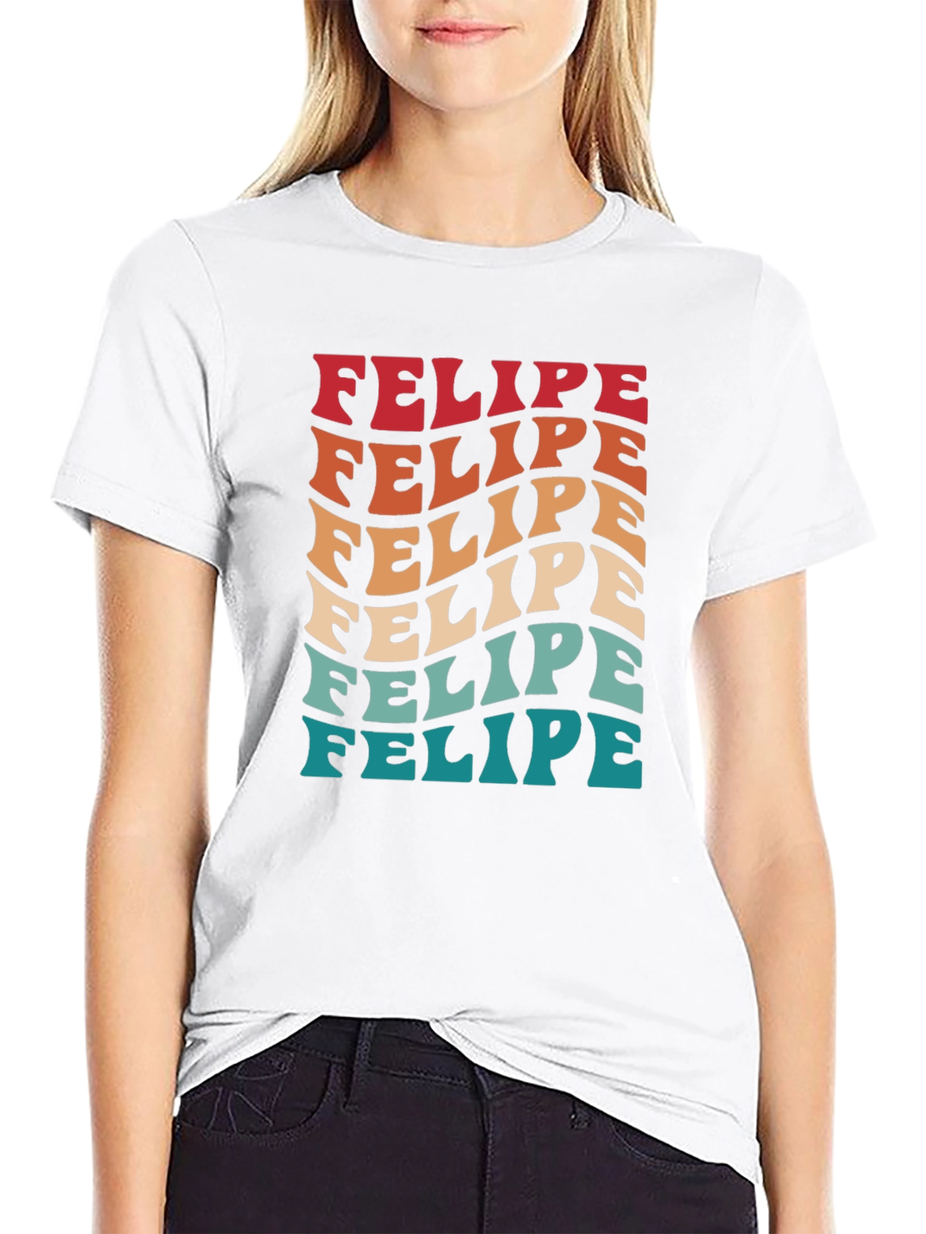 Black Retro Felipe T-Shirt - Funky Name Tee view 9