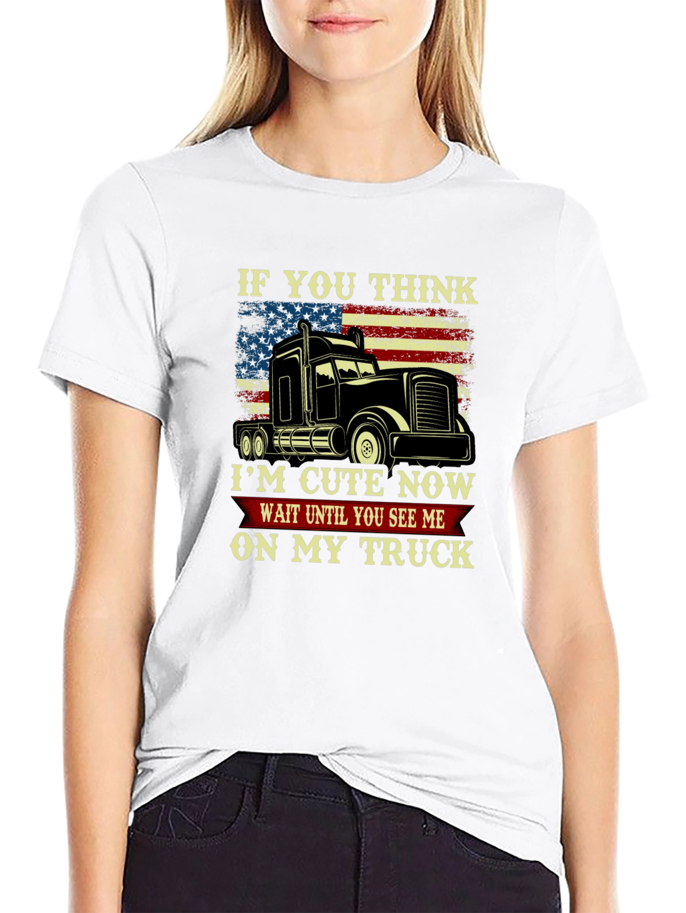 Black Trucker T-Shirt - Cute Now, Wait Until You See Me On My Truck! view 9