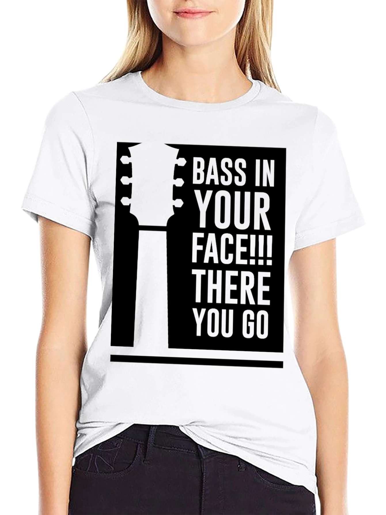 Black Bass In Your Face Graphic Tee - Black view 9
