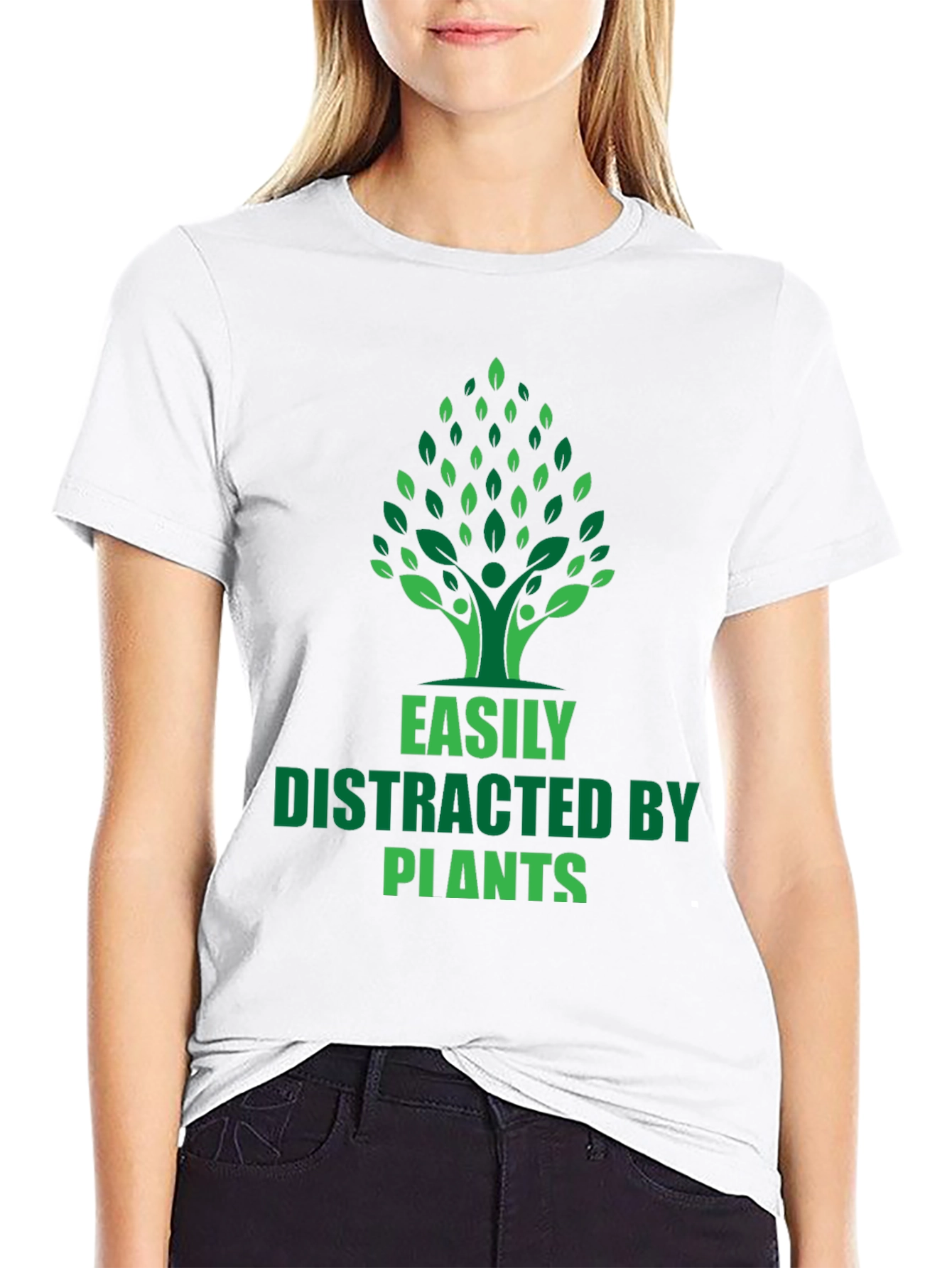 Black Easily Distracted by Plants Graphic T-Shirt view 9