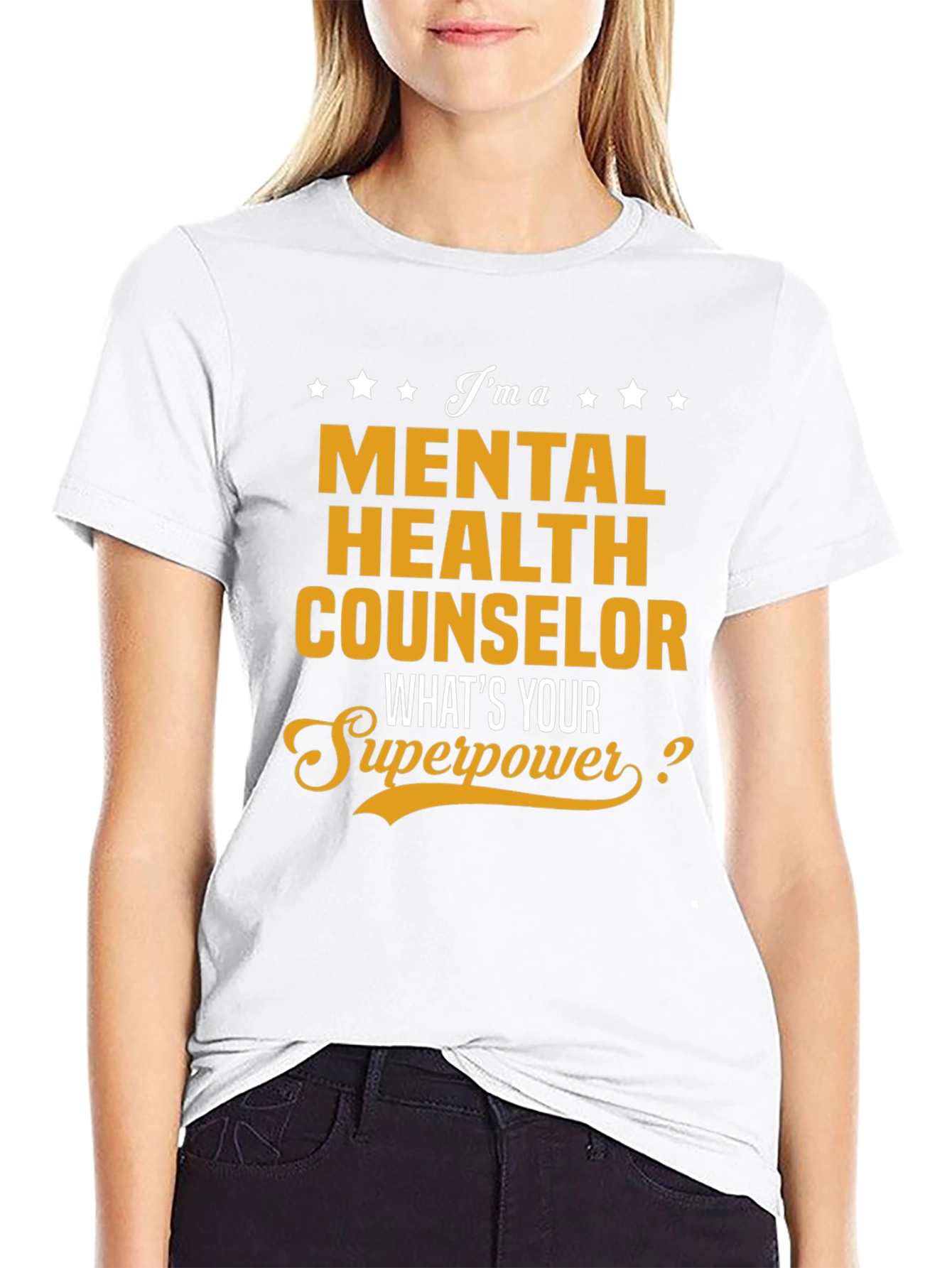 Black Mental Health Counselor Superpower T-Shirt view 9
