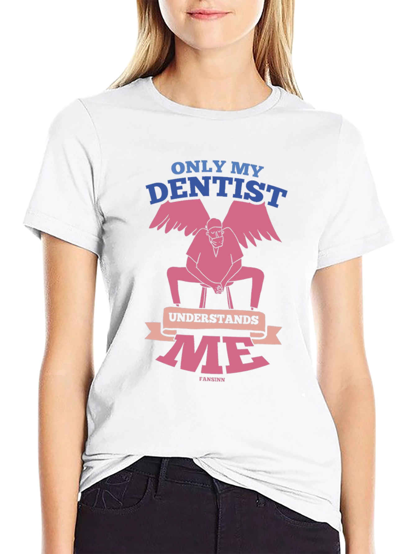 Black Dentist Humor T-Shirt - Only My Dentist Understands Me view 9