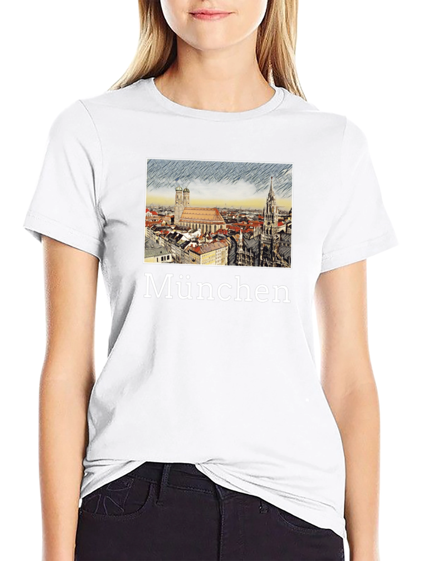 Munich Cityscape T-Shirt - Black - 9