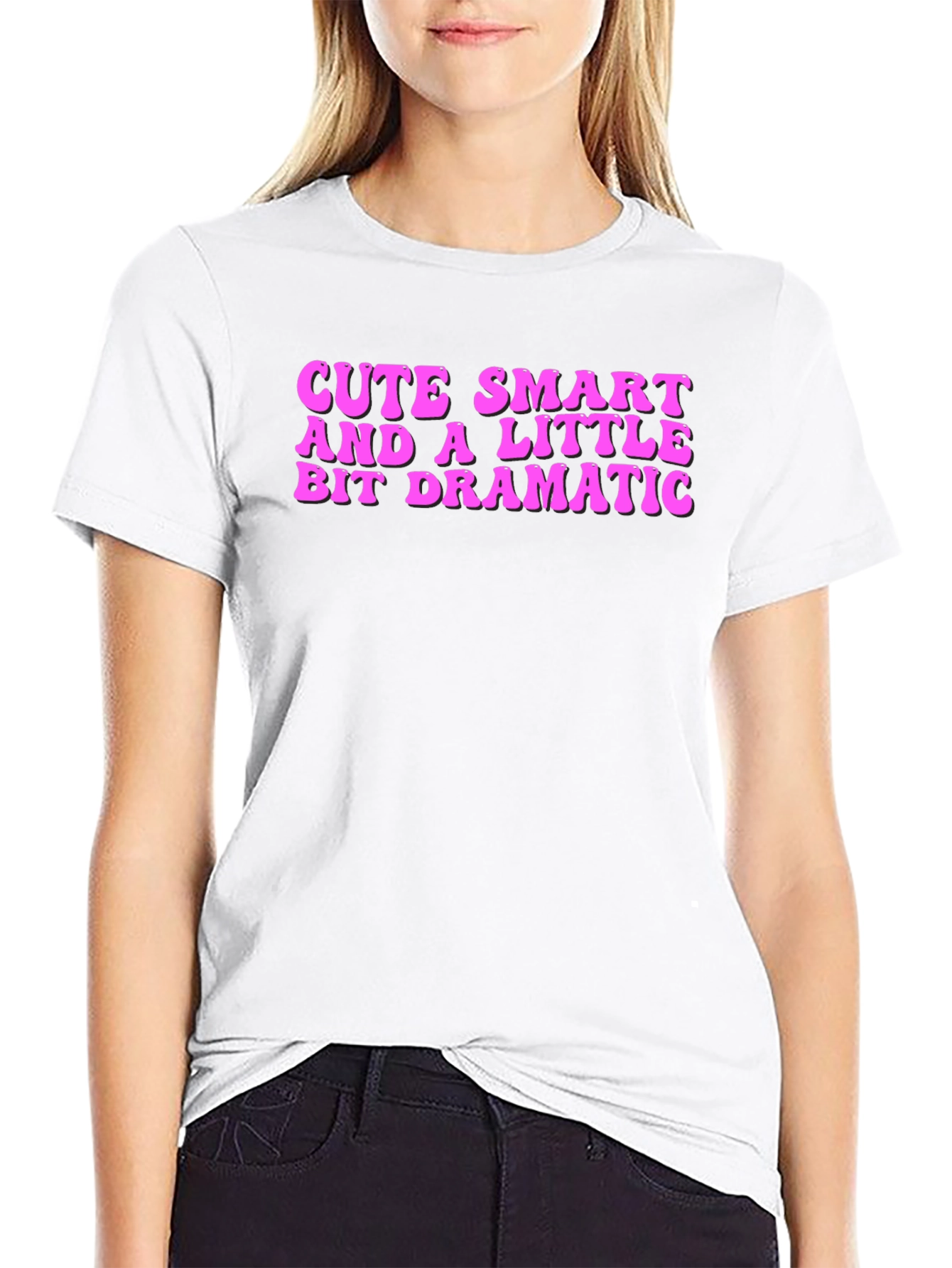 Black Cute Smart Dramatic T-Shirt - Black view 9