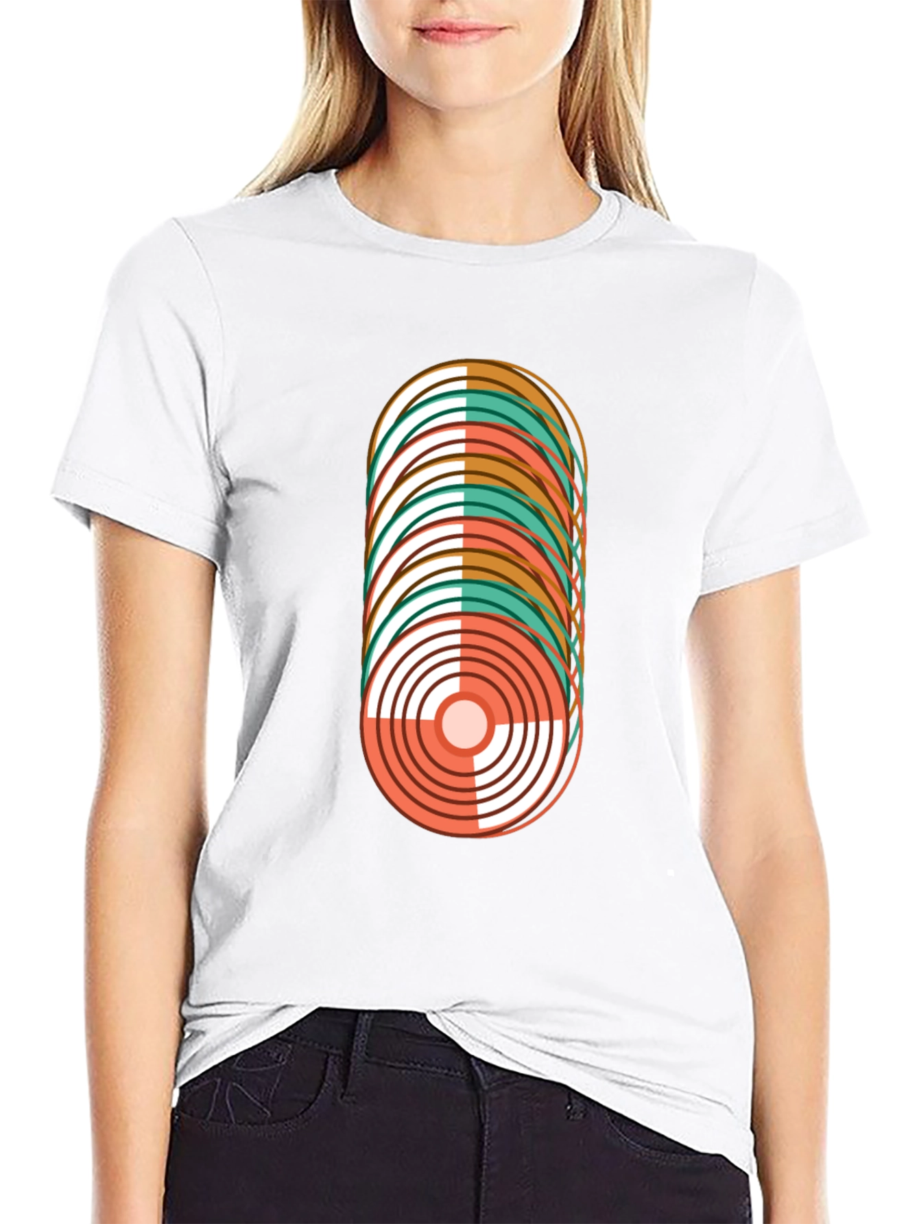 Black Retro Record Stack Graphic Tee view 9