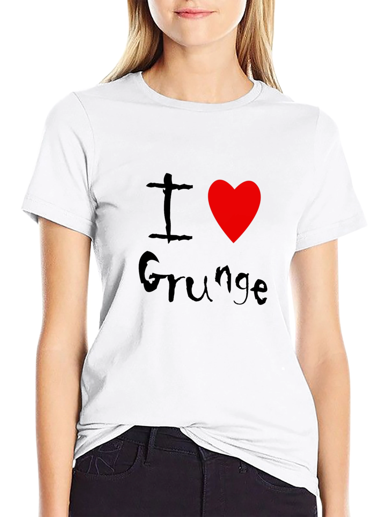 Black I Heart Grunge Black Graphic Tee view 9