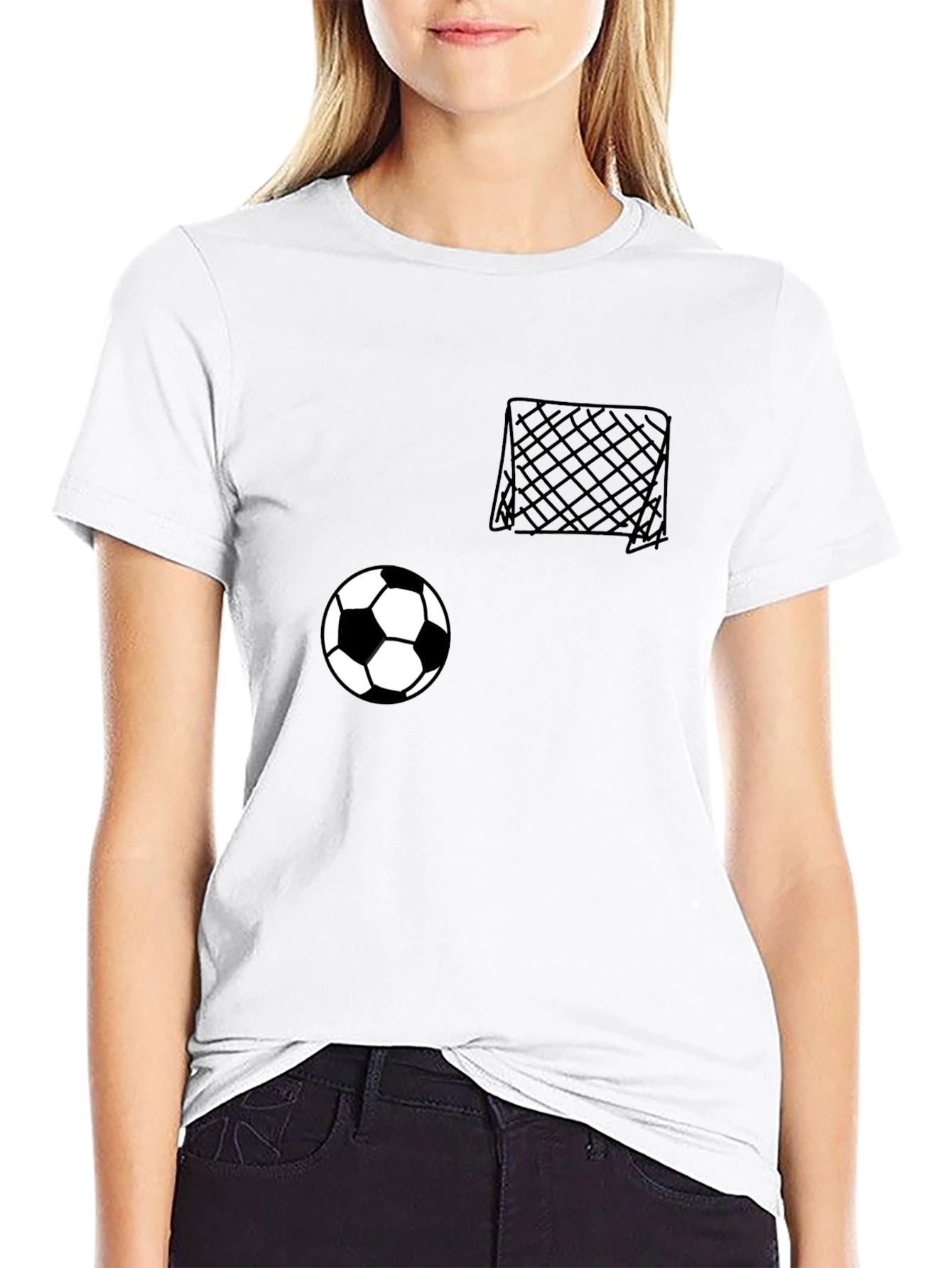 Black Soccer Goal & Ball Graphic Tee - Casual Black T-Shirt view 9