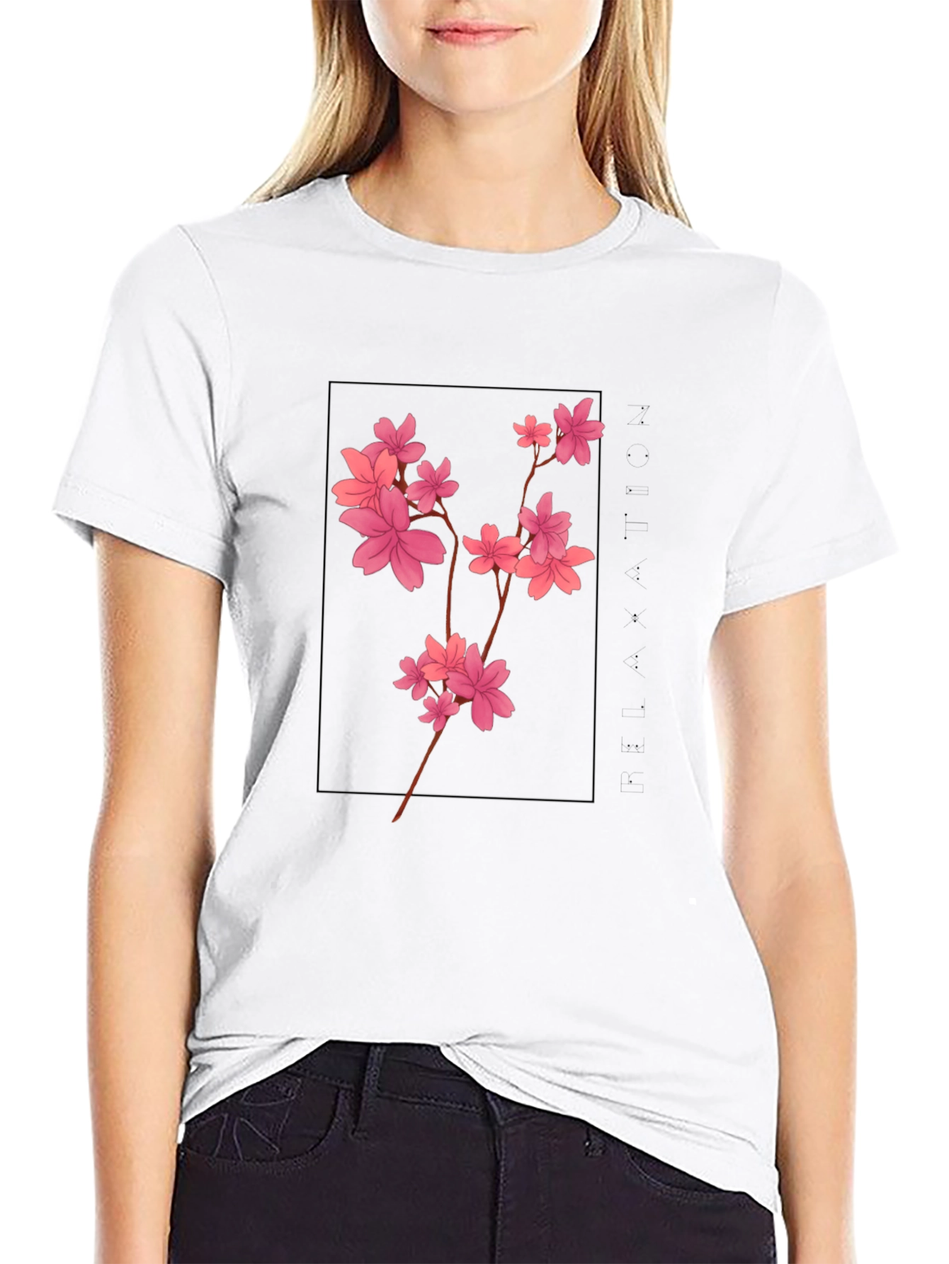 Black Cherry Blossom T-Shirt - Black Graphic Tee view 9