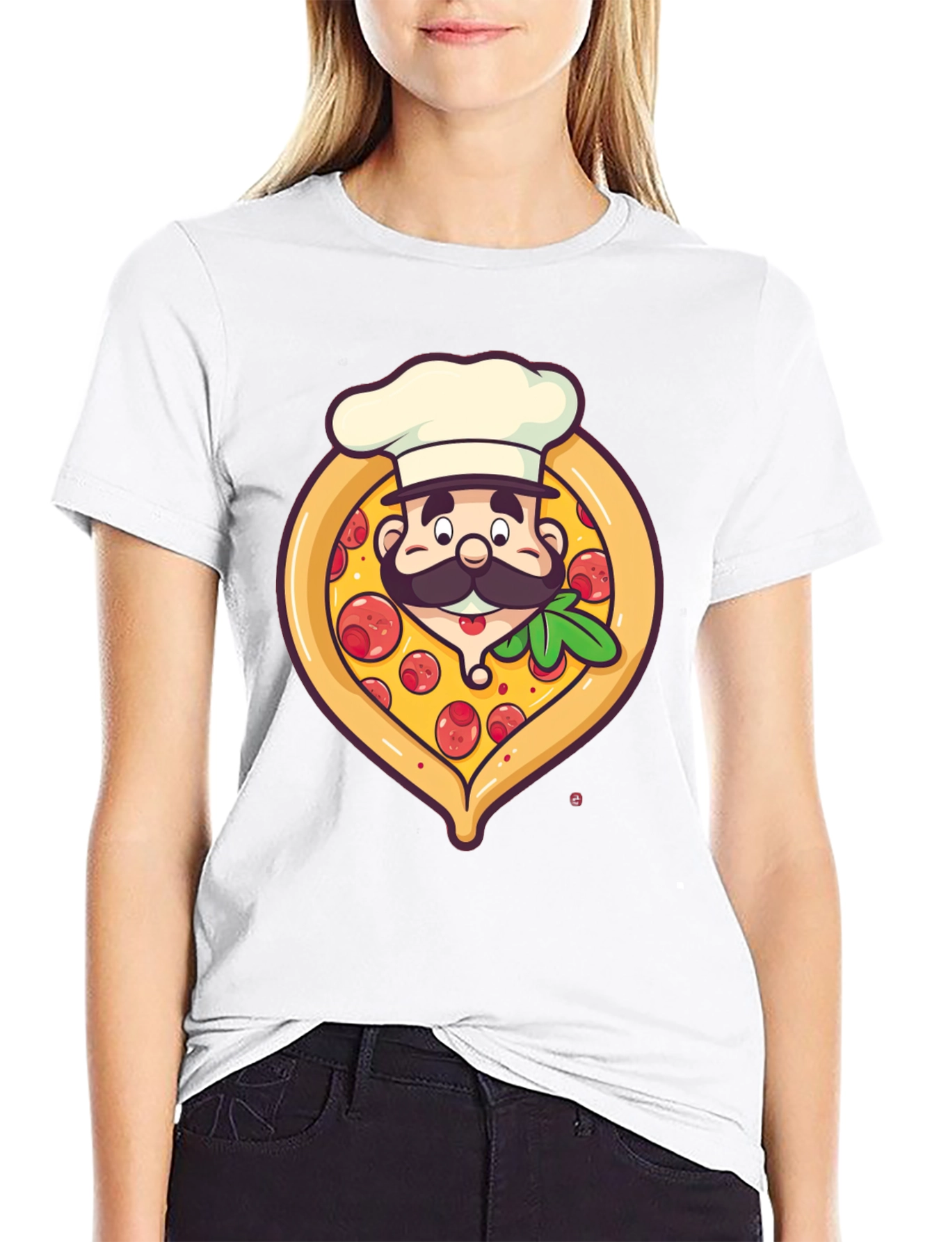 Black Pizza Chef Graphic T-Shirt - Unique Design view 9