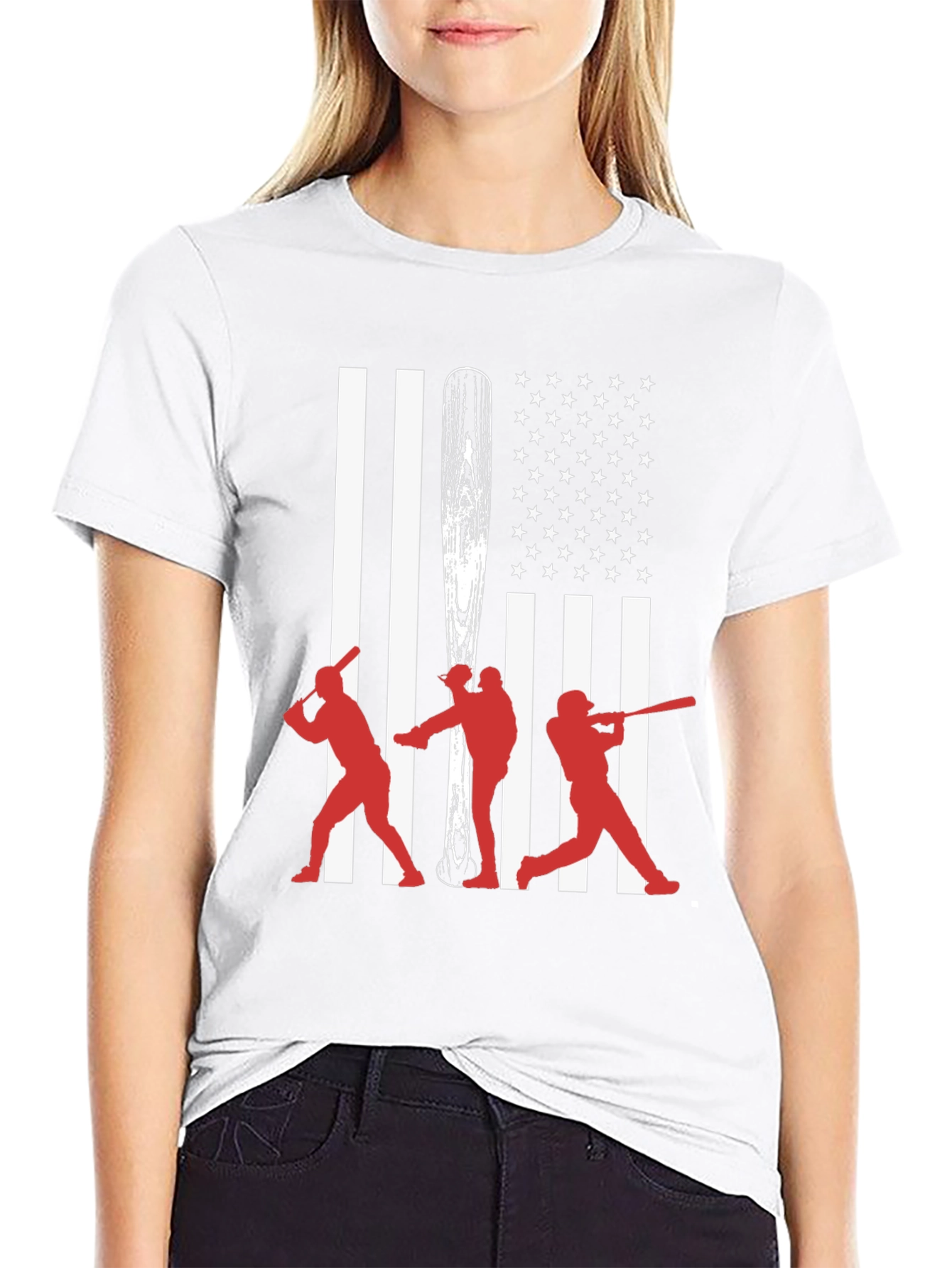 Black American Baseball T-Shirt view 9