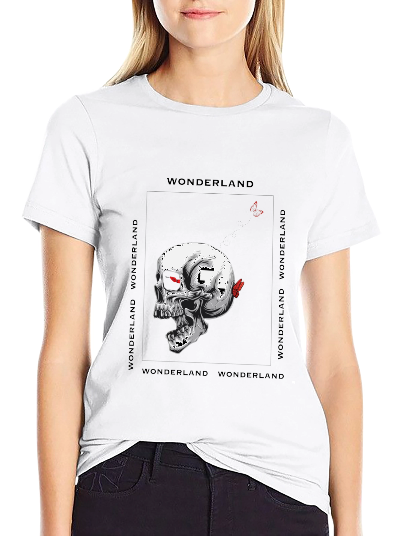 Black Skull Wonderland Graphic Tee - Black T-Shirt view 9
