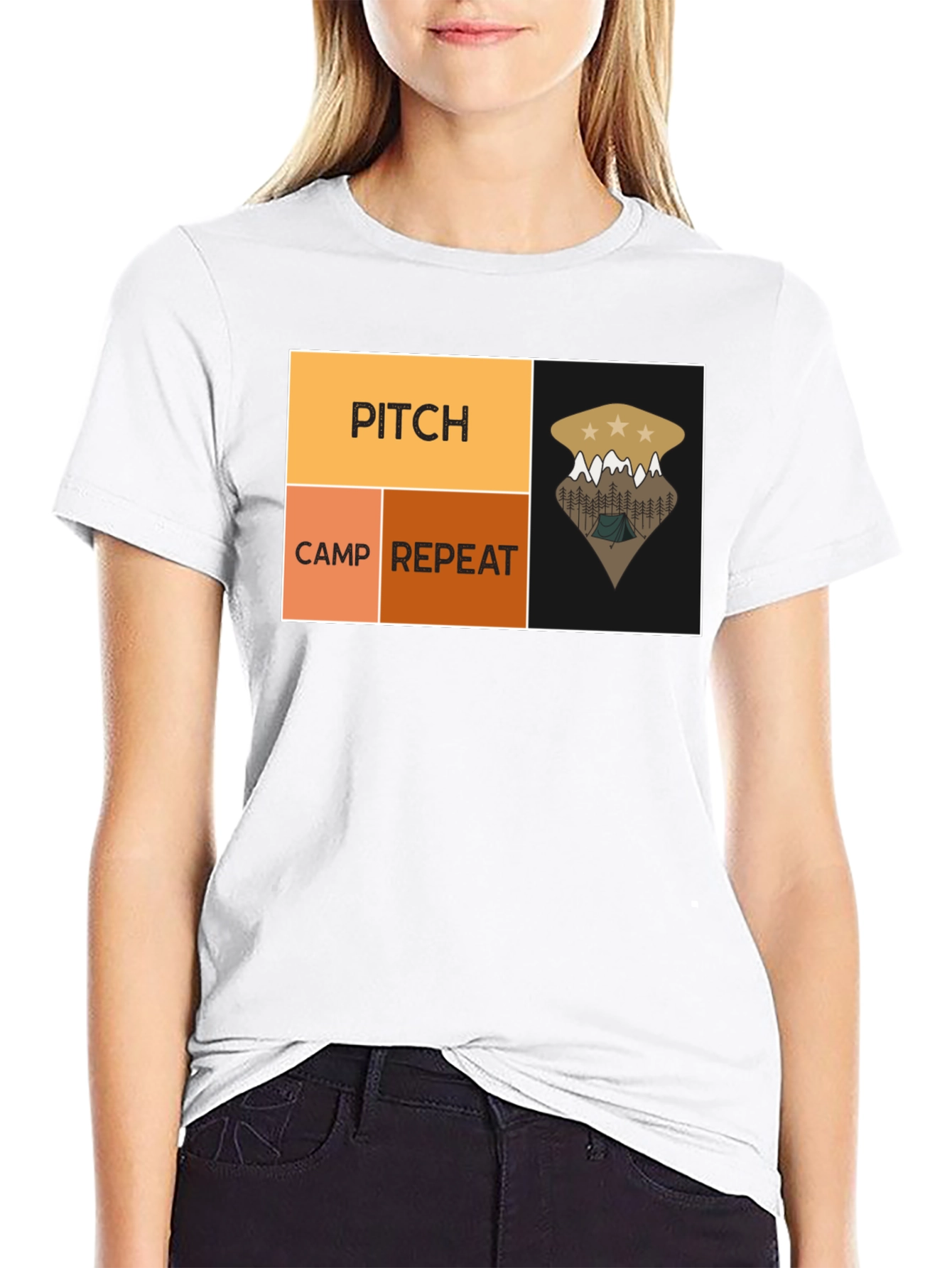 Black Pitch Camp Repeat Camping T-Shirt view 9