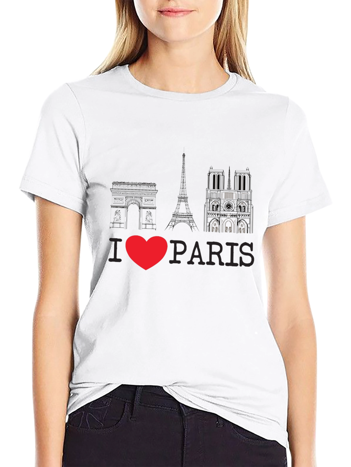 I Love Paris Black Graphic Tee - 9