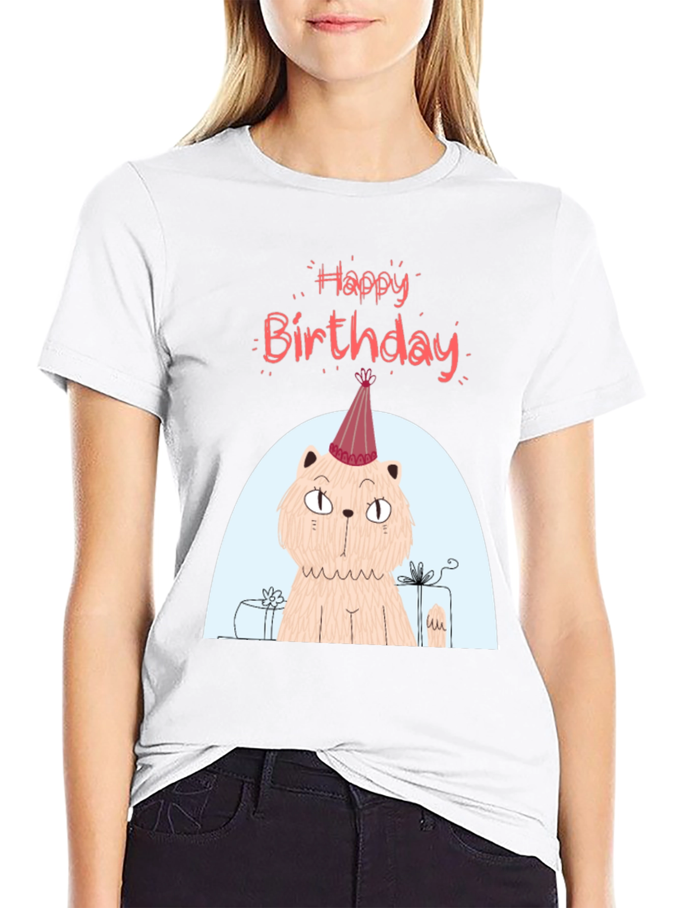 Black Birthday Cat T-Shirt - Fun Party Tee view 9