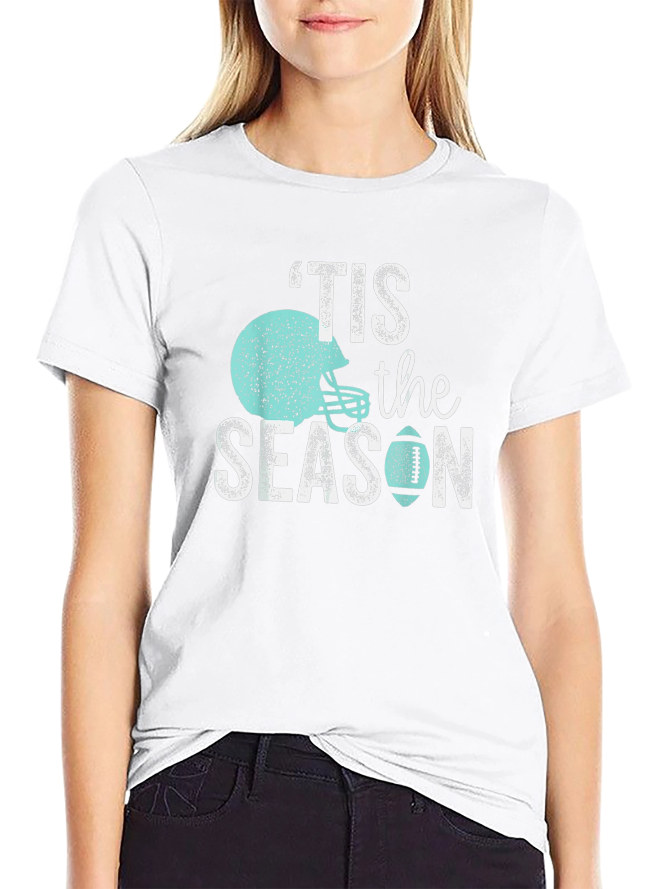 Black 'Tis The Season Football T-Shirt view 9
