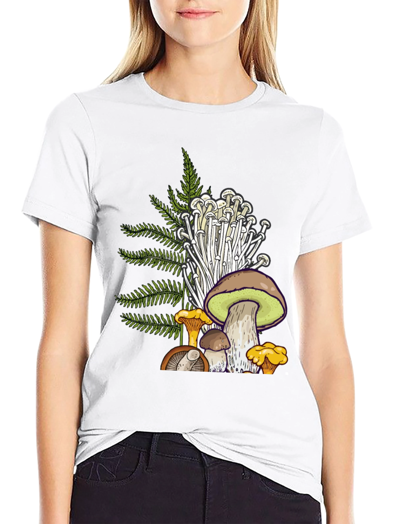 Black Mushroom Graphic T-Shirt - Nature Inspired Tee view 9