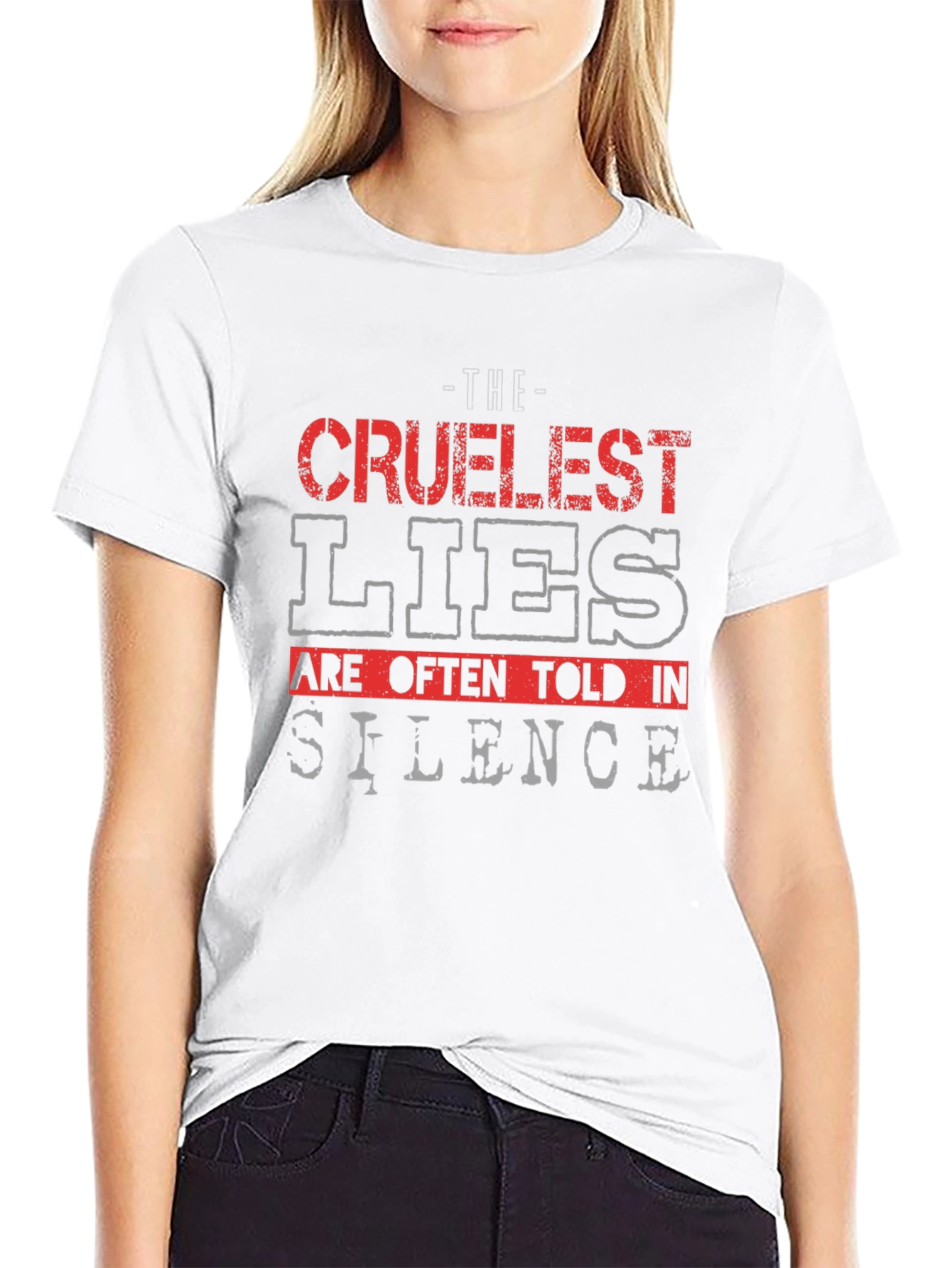 Black Cruelest Lies Graphic T-Shirt view 9