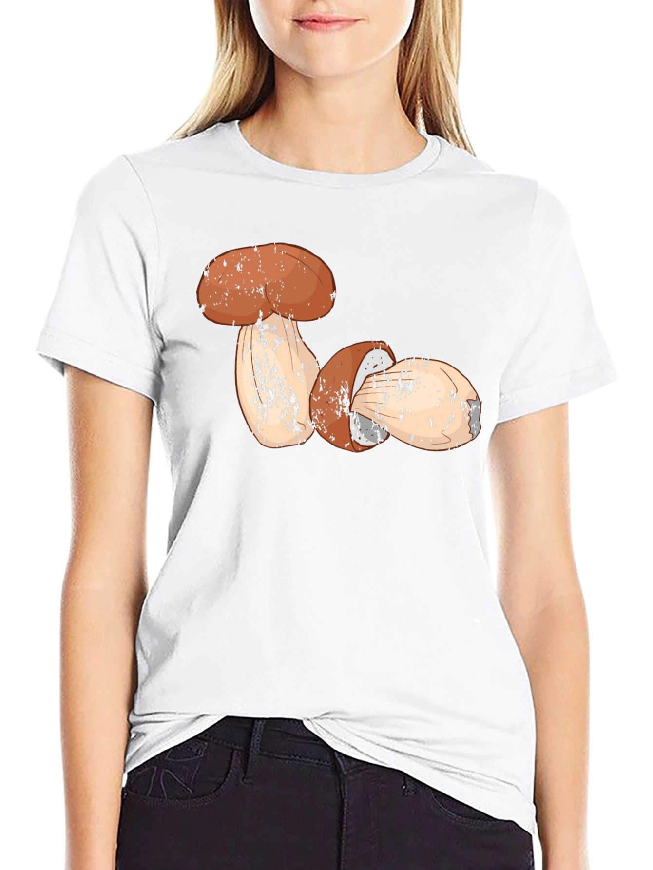 Black Mushroom Graphic T-Shirt - Nature Lover's Tee view 9