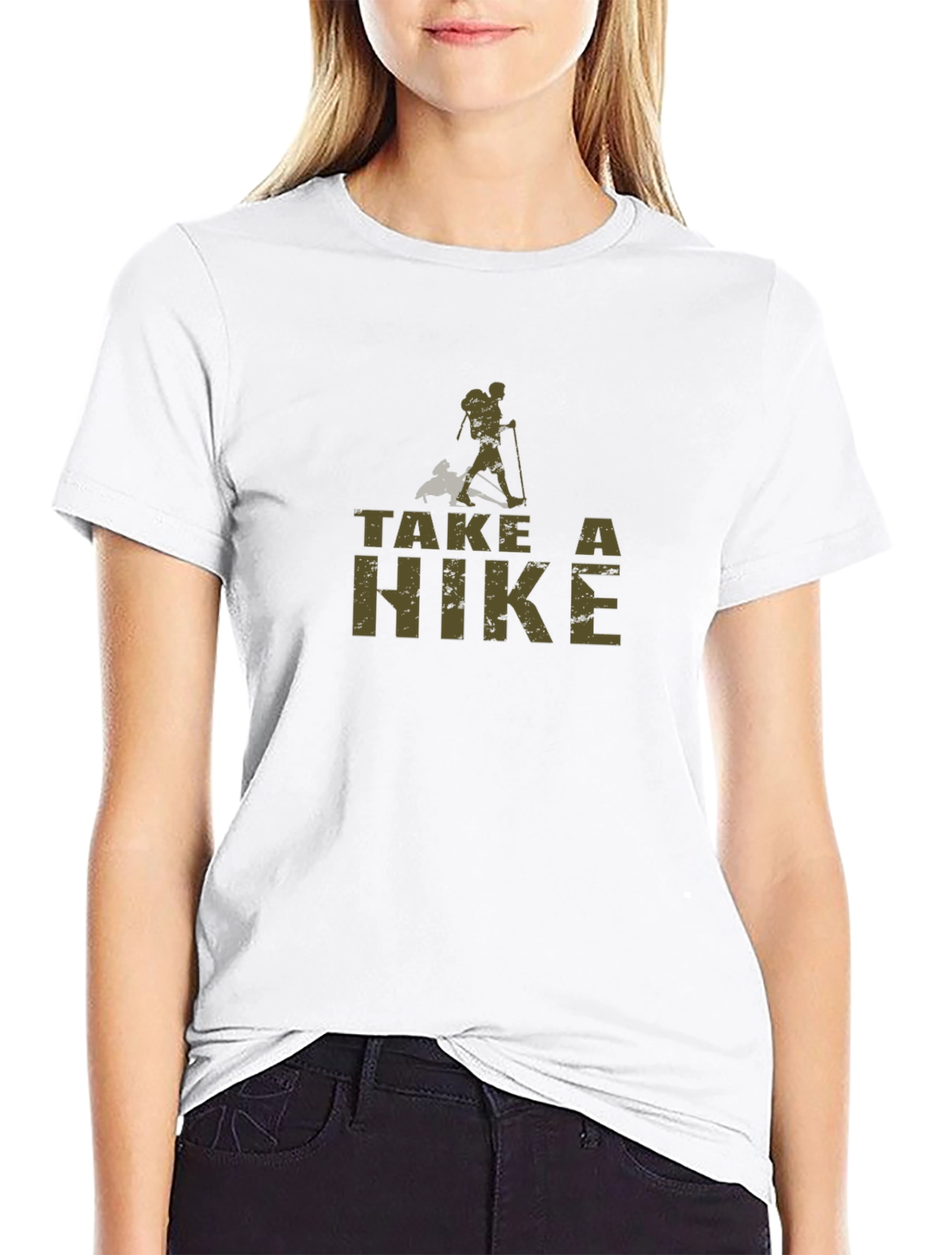 Black Take a Hike T-Shirt - Black Hiking Apparel view 9