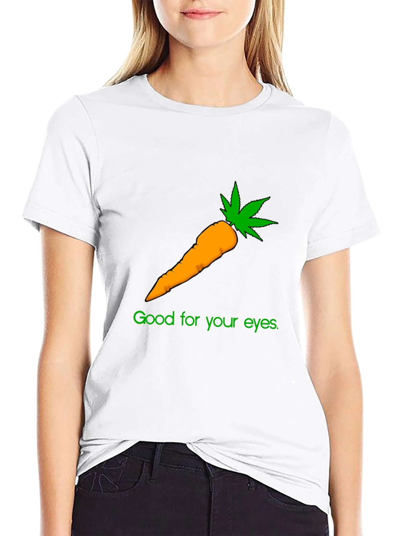 Black Funny Carrot Weed T-Shirt - Good for Your Eyes! view 9