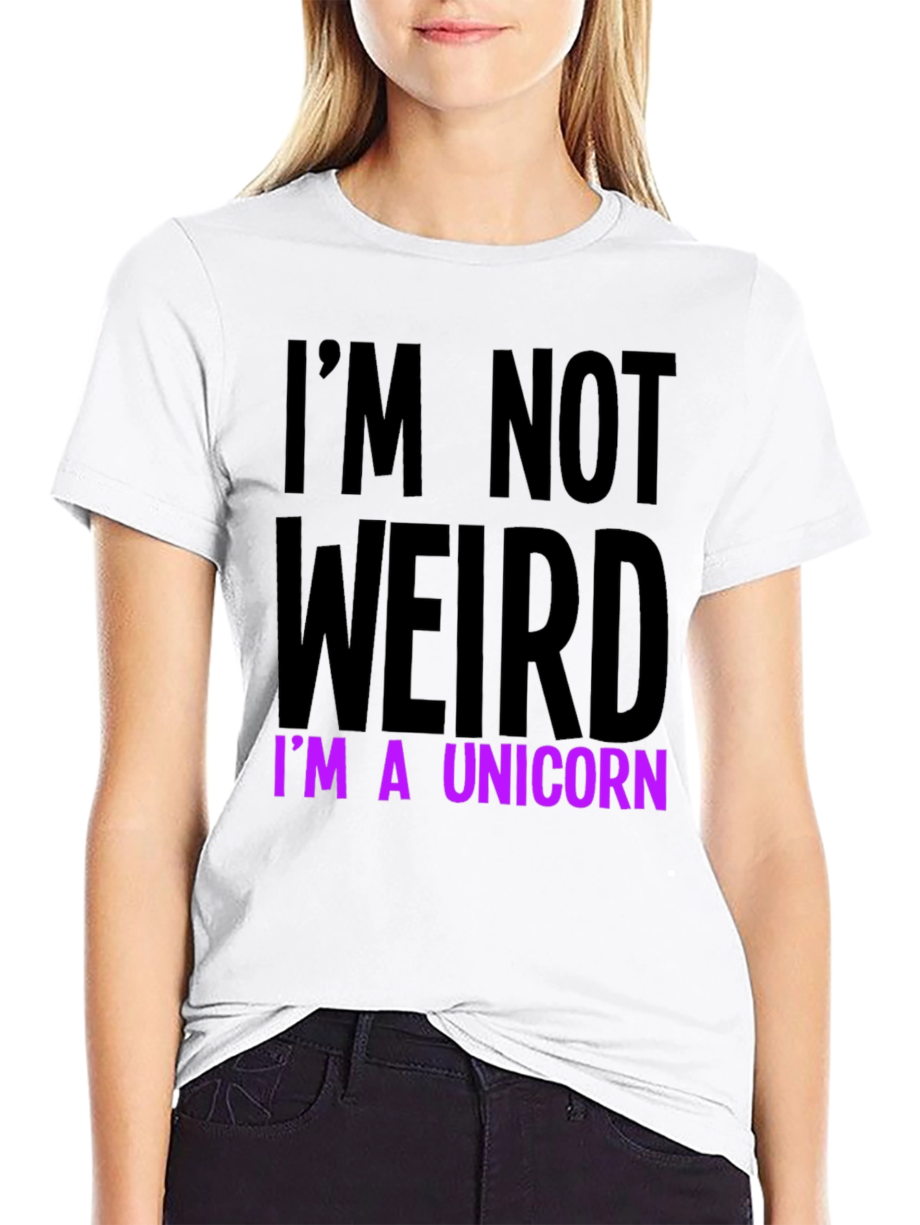 Black I'm Not Weird I'm A Unicorn Funny T-Shirt view 9