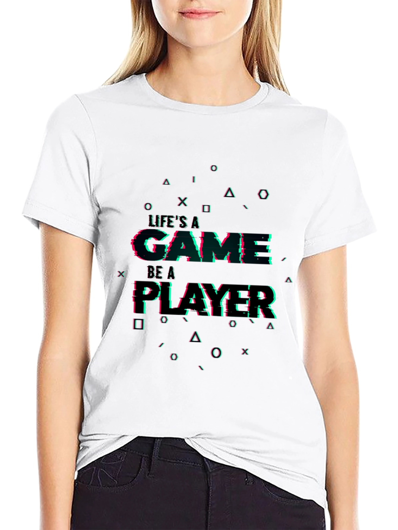 Black Life's a Game Player T-Shirt view 9