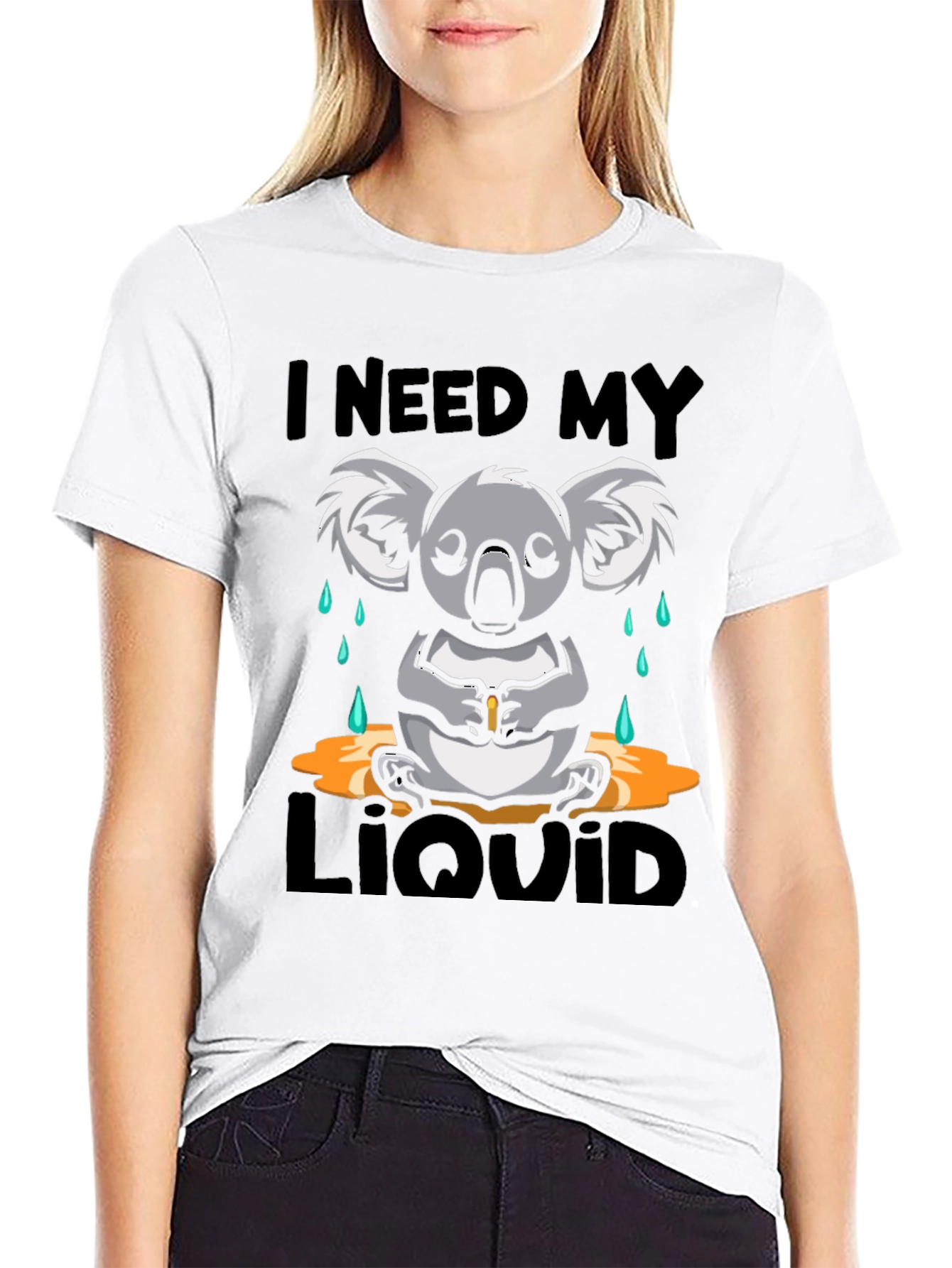 Black I Need My Liquid Koala Graphic Tee view 9