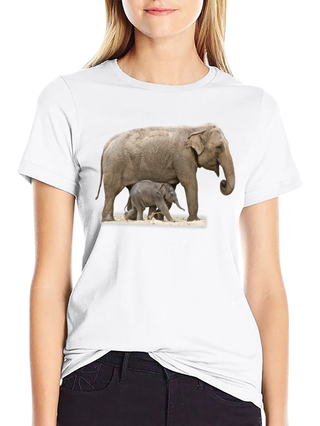 Black Elephant Family Graphic Tee view 9