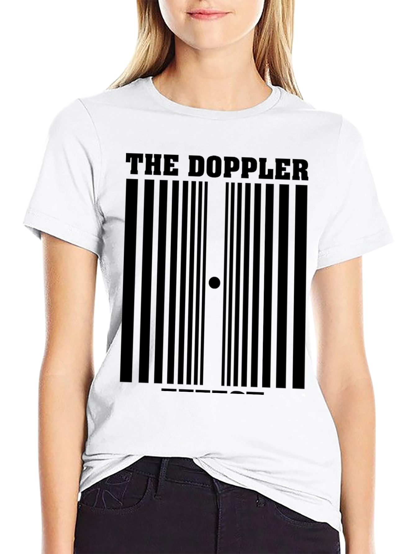 Black The Doppler Barcode Black T-Shirt view 9