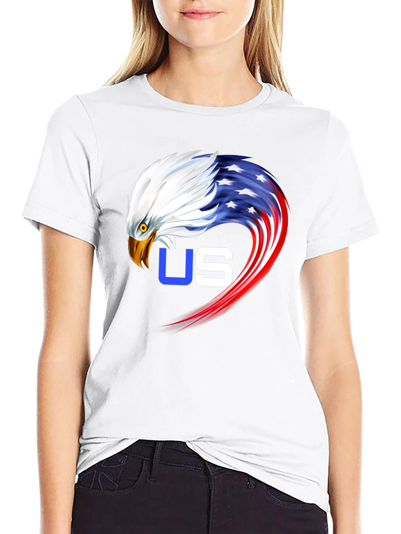 Black Patriotic Eagle Graphic Tee - USA Pride view 9