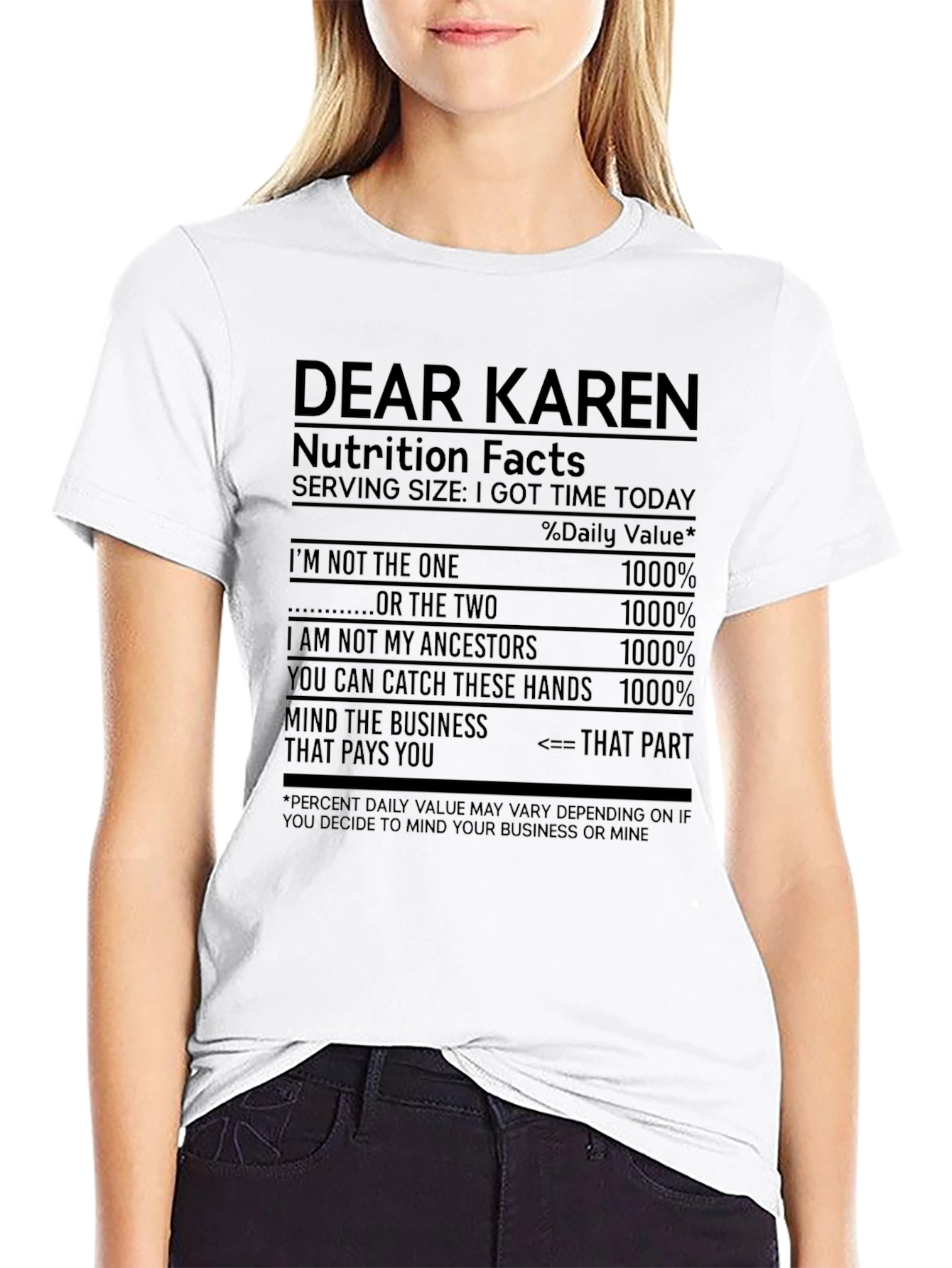 Black Dear Karen Funny T-Shirt view 9