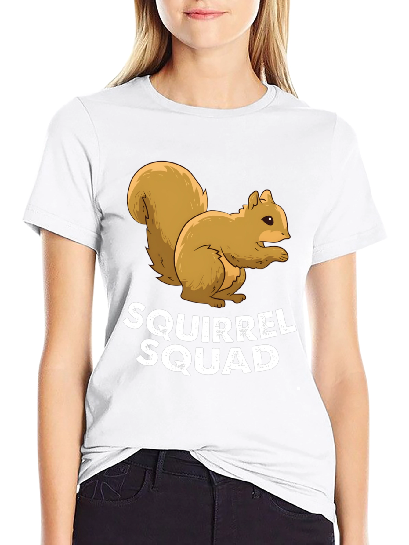 Black Squirrel Squad Graphic Tee - Black Crew Neck Shirt view 9