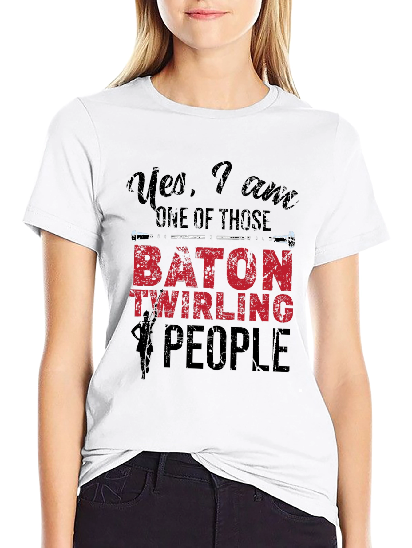 Black Baton Twirling People Graphic Tee view 9