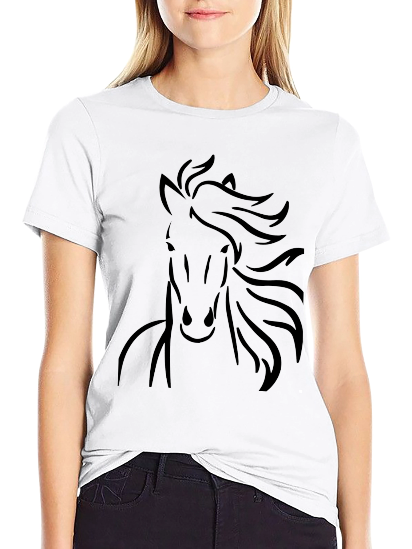 Black Black Horse Graphic Tee - Stylish Men's Casual Shirt view 9