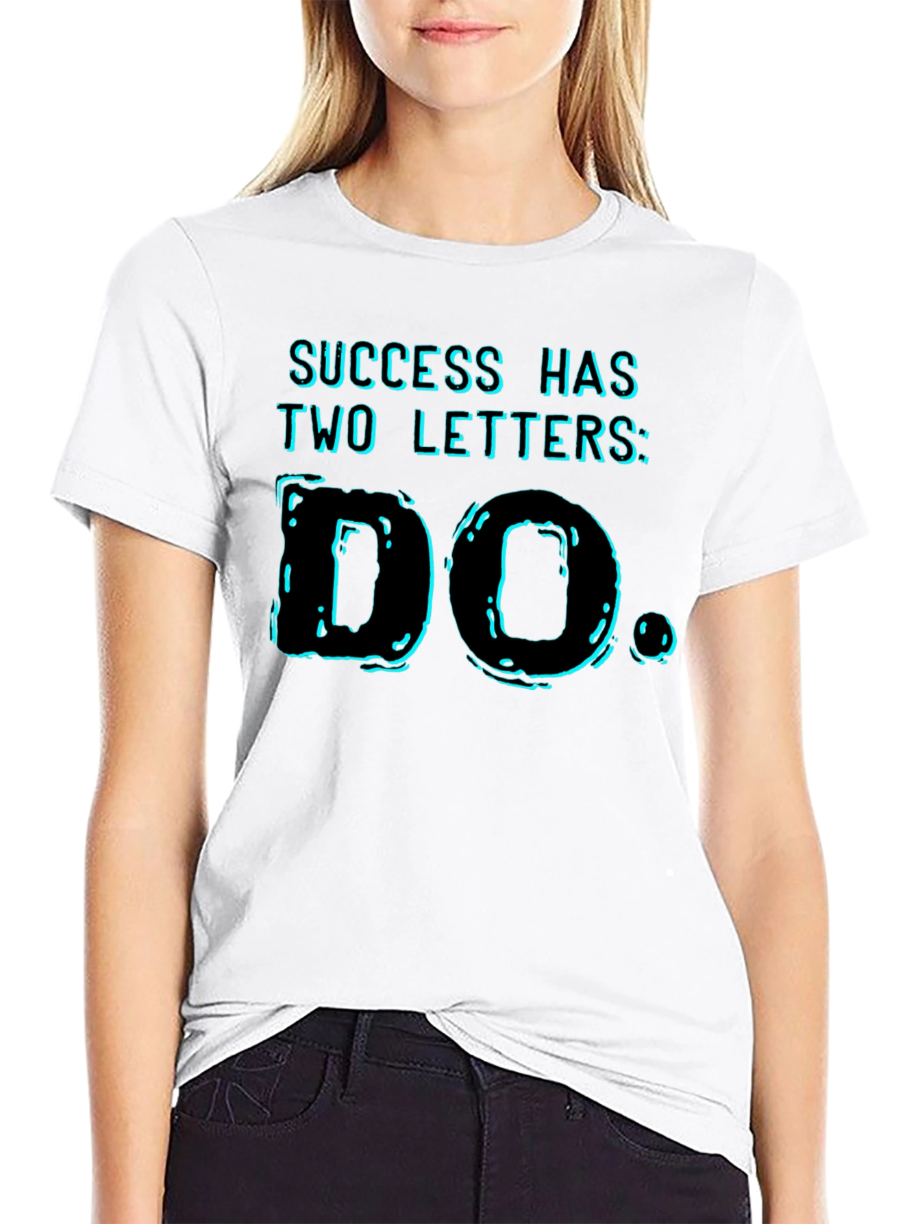Black Success Has Two Letters T-Shirt - "DO" view 9