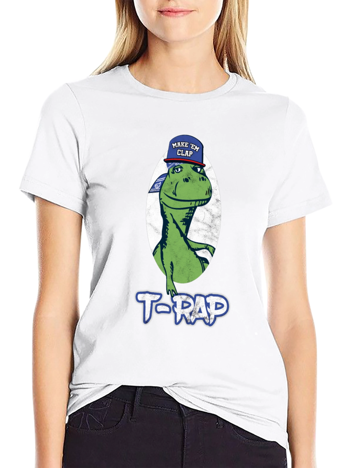 Black T-RAP Dinosaur Graphic Tee - Make 'em Clap view 9