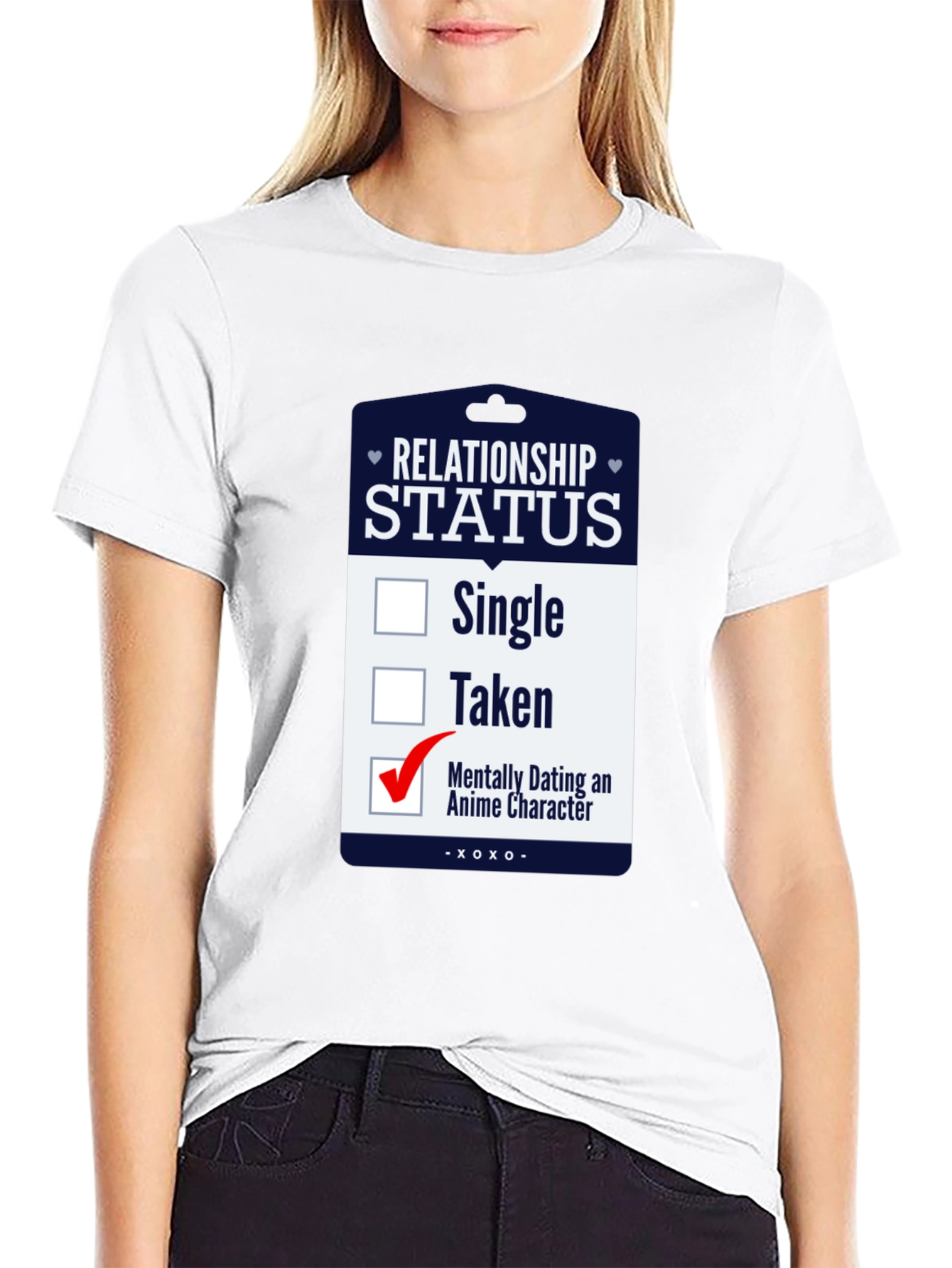 Black Mentally Dating Anime Character T-Shirt view 9