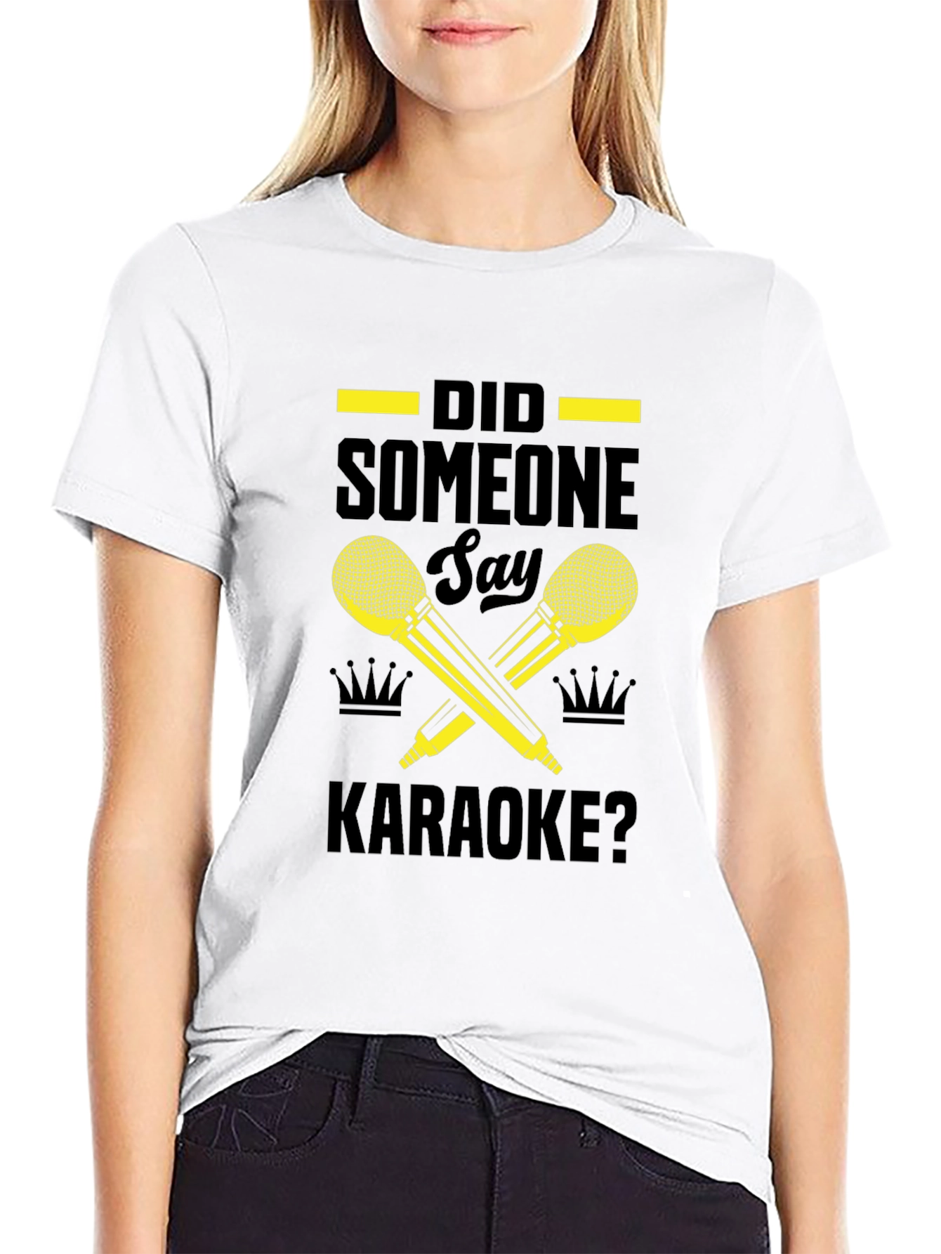 Black Karaoke Microphone Graphic Tee view 9